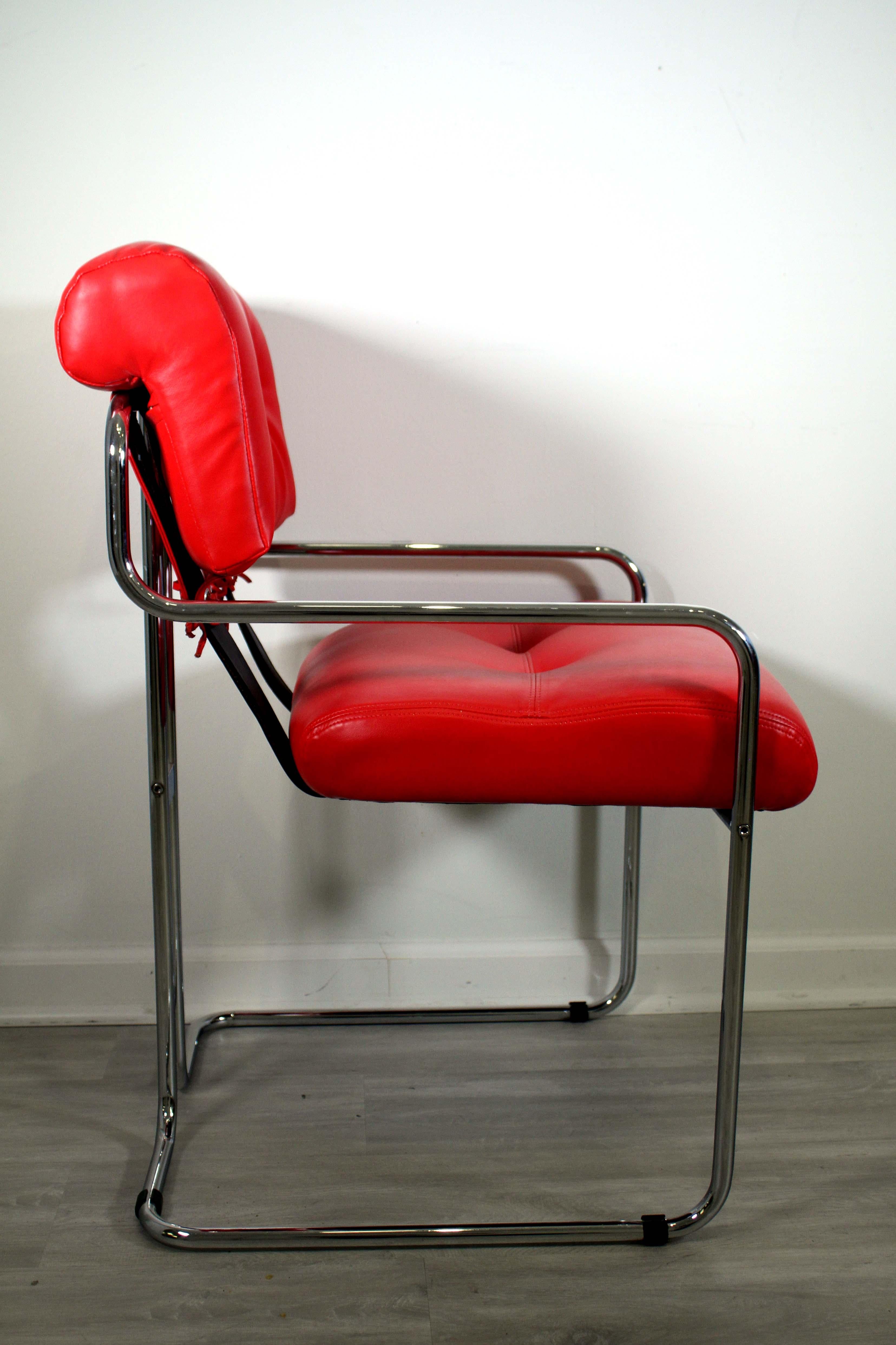 20th Century Mid-Century Modern Faleschini for Pace Tucroma Leather Chair