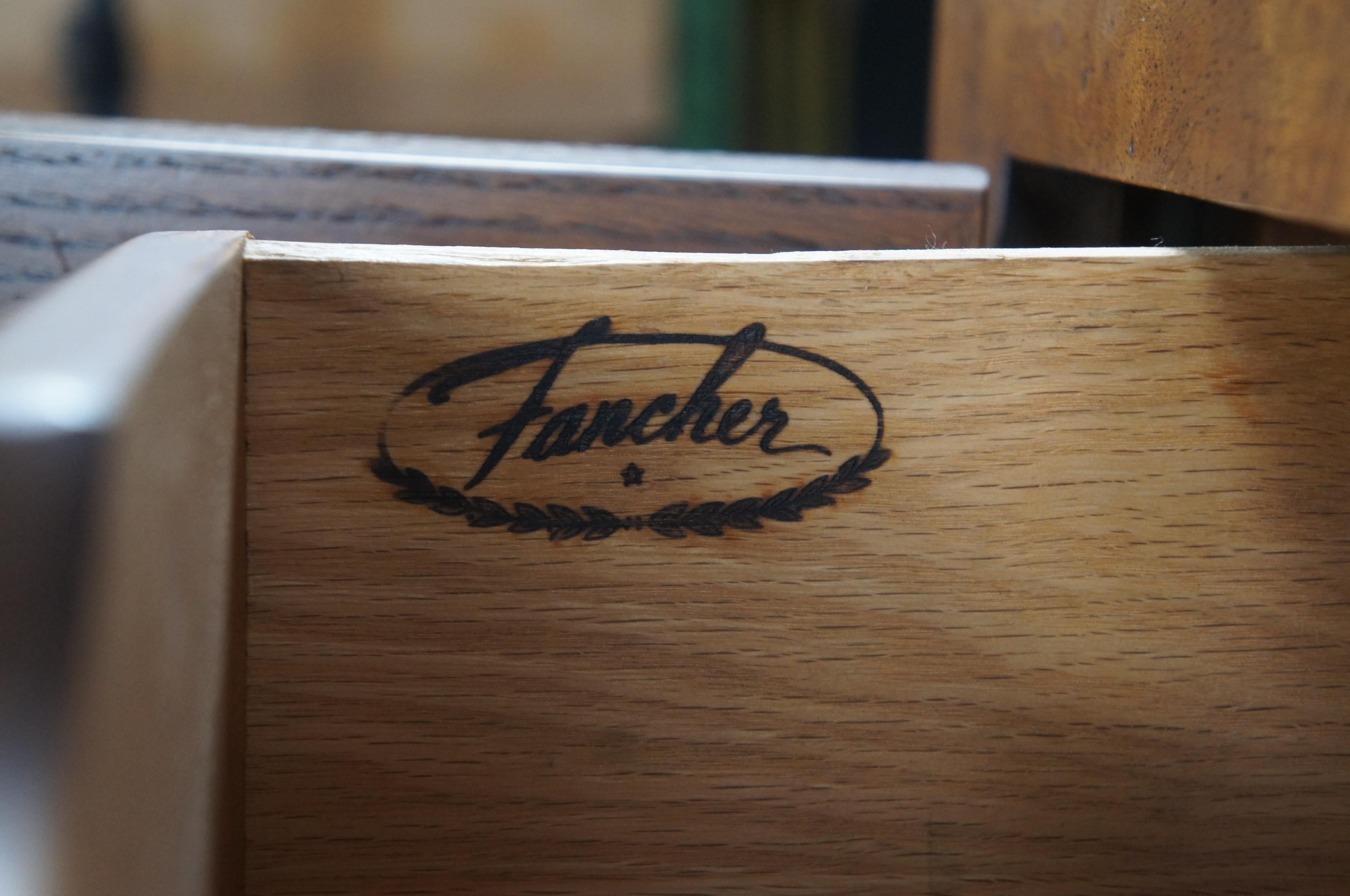 Mid Century Modern Fancher Walnut Italian Provincial Credenza Buffet Console 2