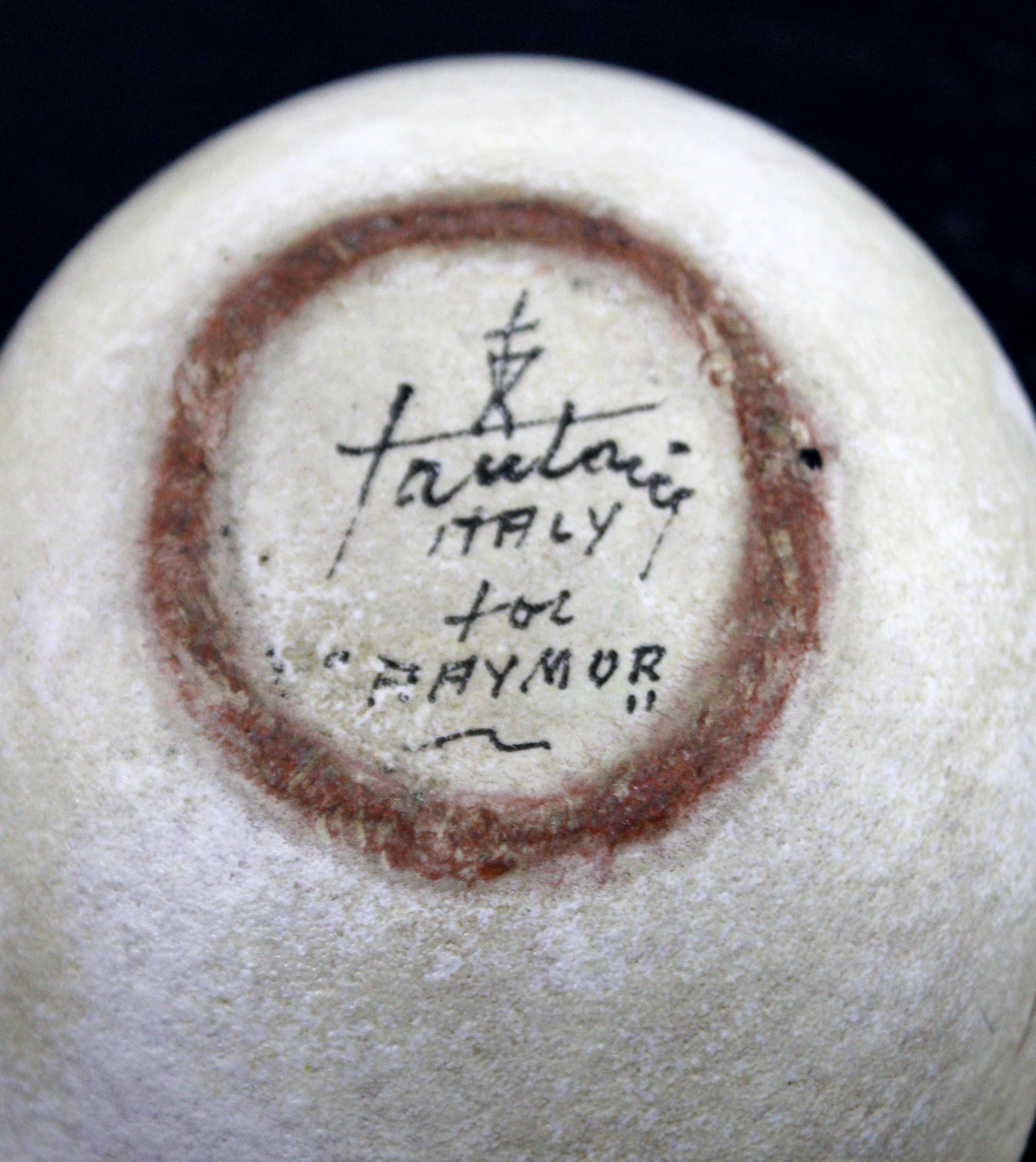 Mid-Century Modern Fantoni Raymor Signed Ceramic Art Bowl Made in Italy 1960s 3
