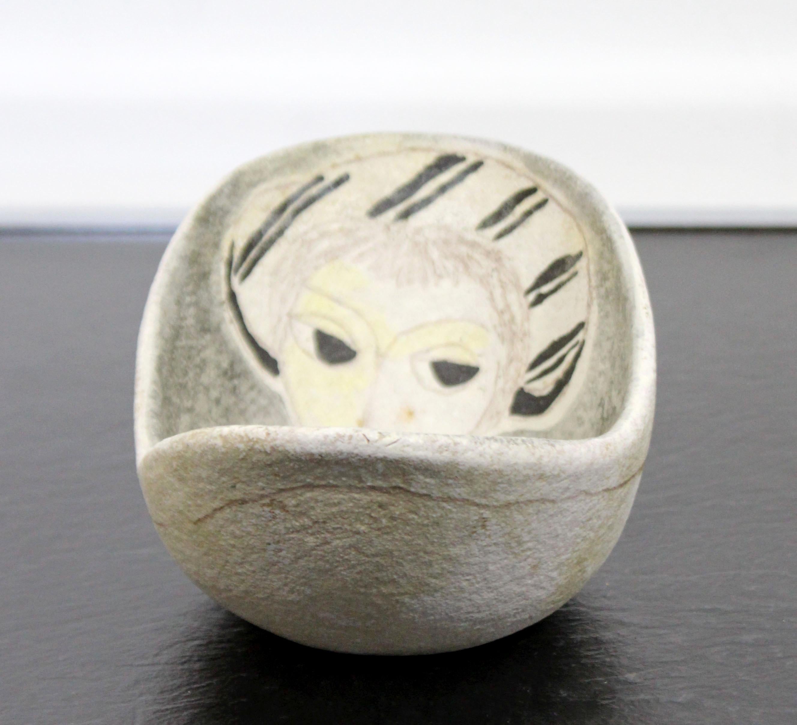 Mid-Century Modern Fantoni Raymor Signed Ceramic Art Bowl Made in Italy 1960s (Moderne der Mitte des Jahrhunderts)