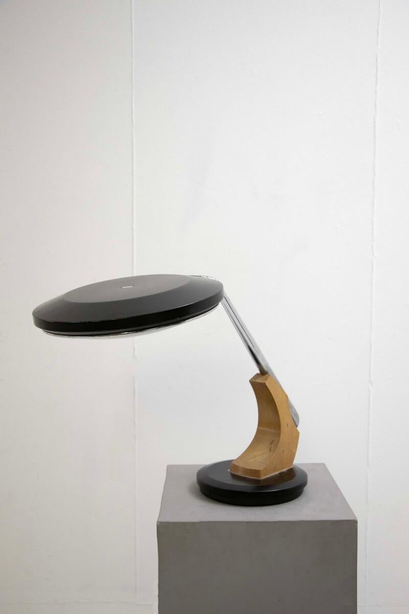 Wood Mid-century Modern Fase Lamp Model 530 Rifle, Spain, 1960s For Sale