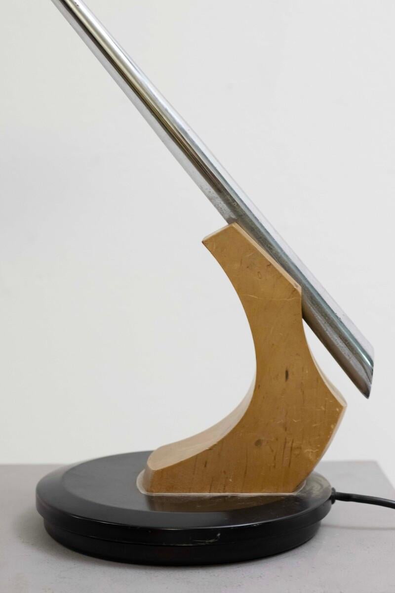 Wood Mid-century Modern Fase Lamp Model 530 Rifle, Spain, 1960s For Sale