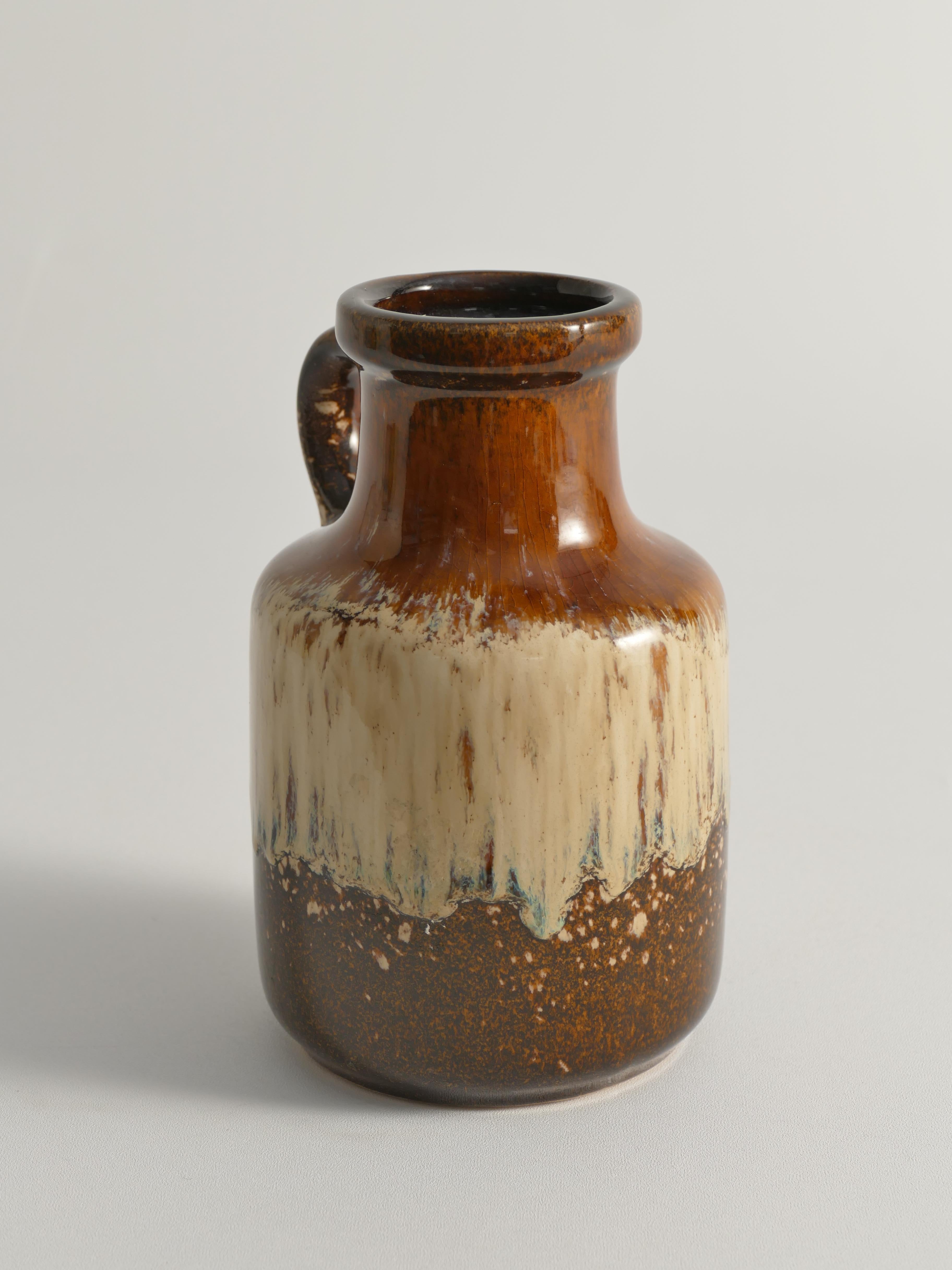 Stoneware Mid-Century Modern Fat Lava Drip Glaze Ceramic Vase, West Germany, 1970s For Sale