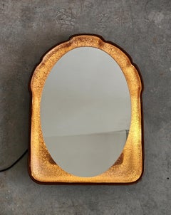 Mid Century Modern Fat Lava Mirror with the back light by Pan Keramik, Germany