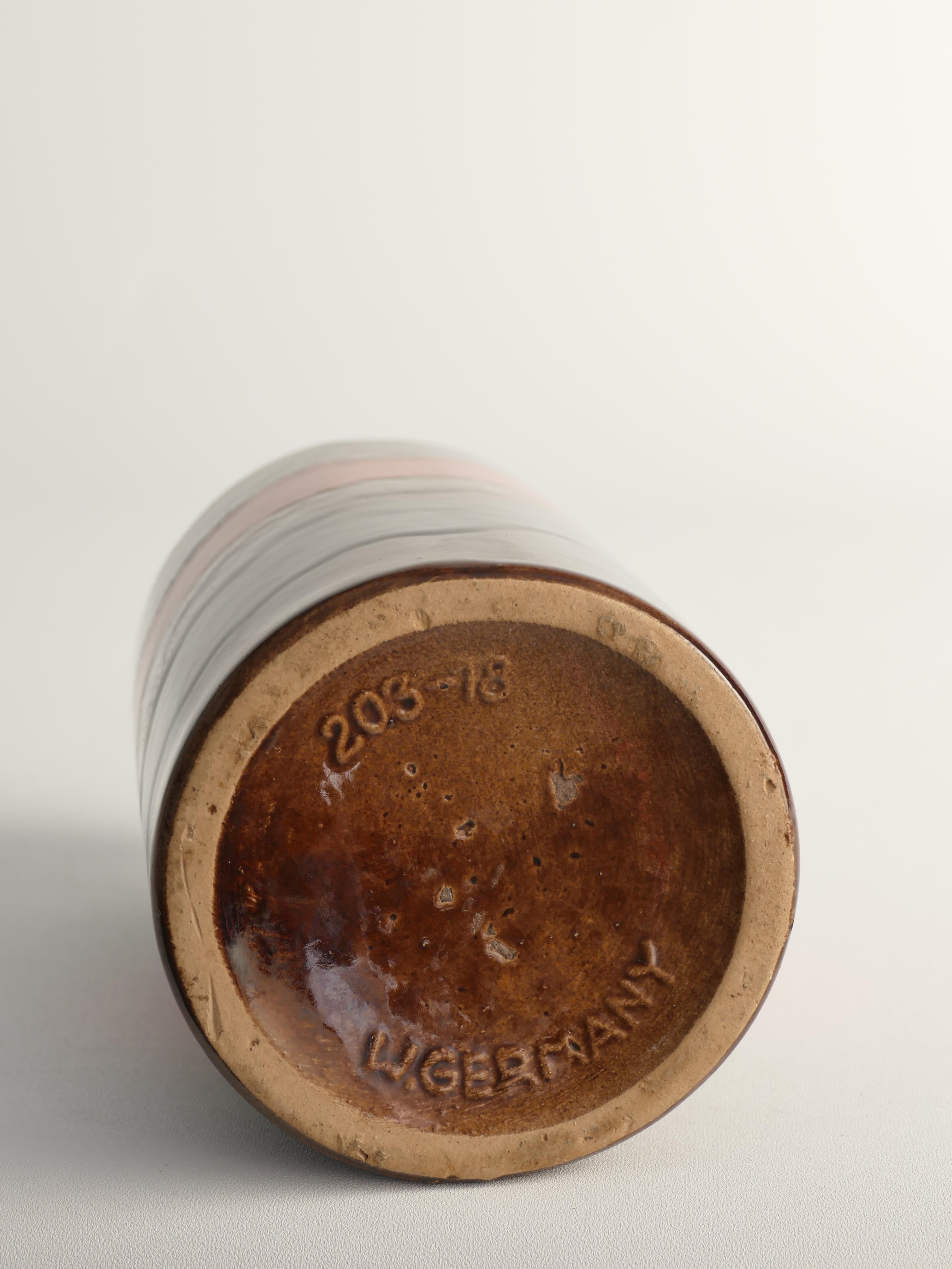 Grès porcellanato Vaso in gres Fat Lava Red and Brown di Scheurich, W. Brown, Germania, metà del secolo scorso. in vendita