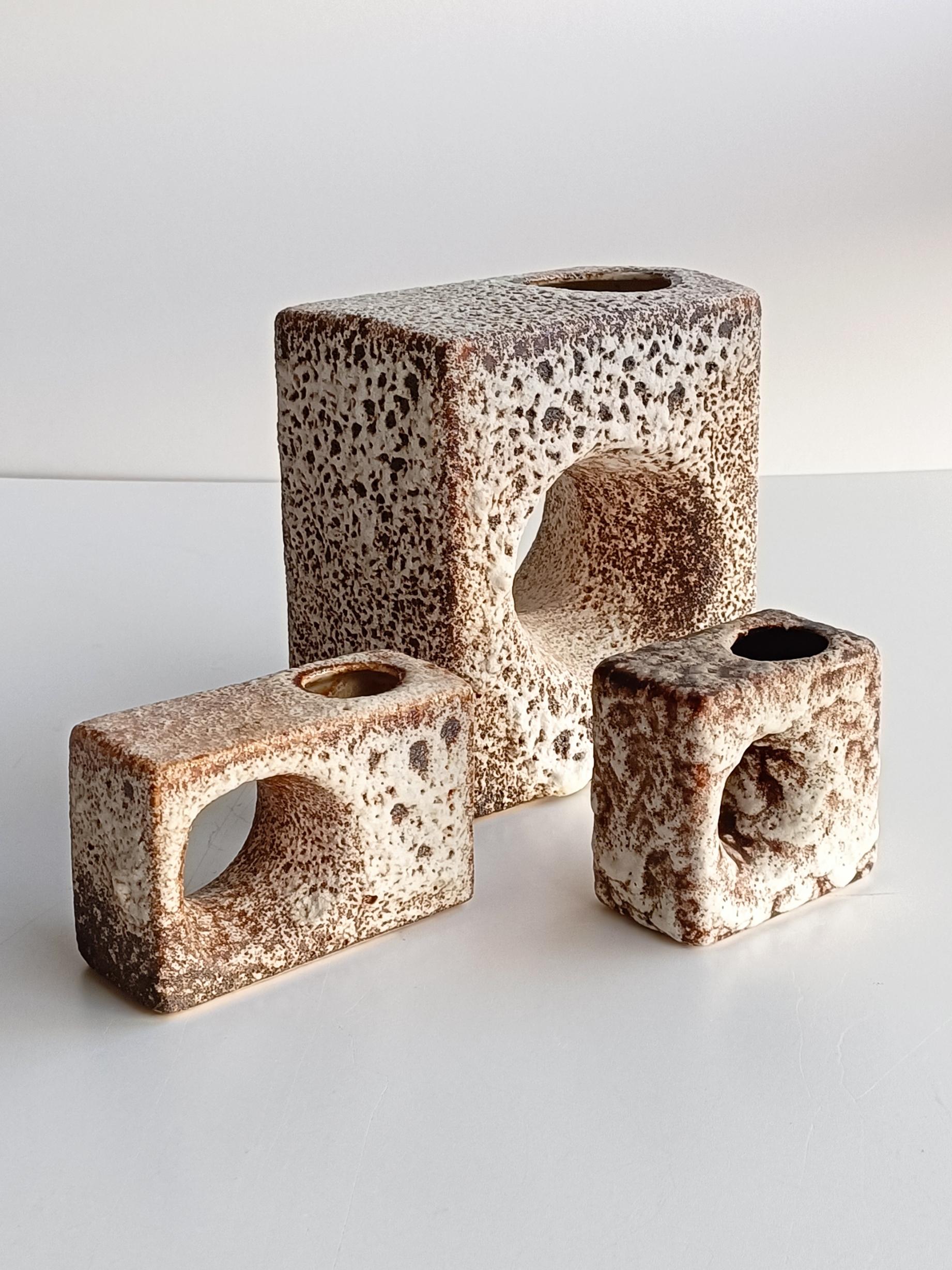 Mid-Century Modern Mid Century Modern Fat Lava Vases by Marius Van Woerden, Netherlands, 1960s