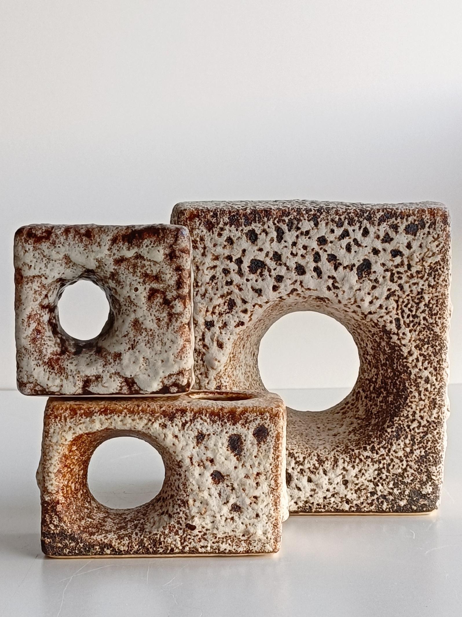 Mid Century Modern Fat Lava Vases by Marius Van Woerden, Netherlands, 1960s In Excellent Condition In Valencia, VC