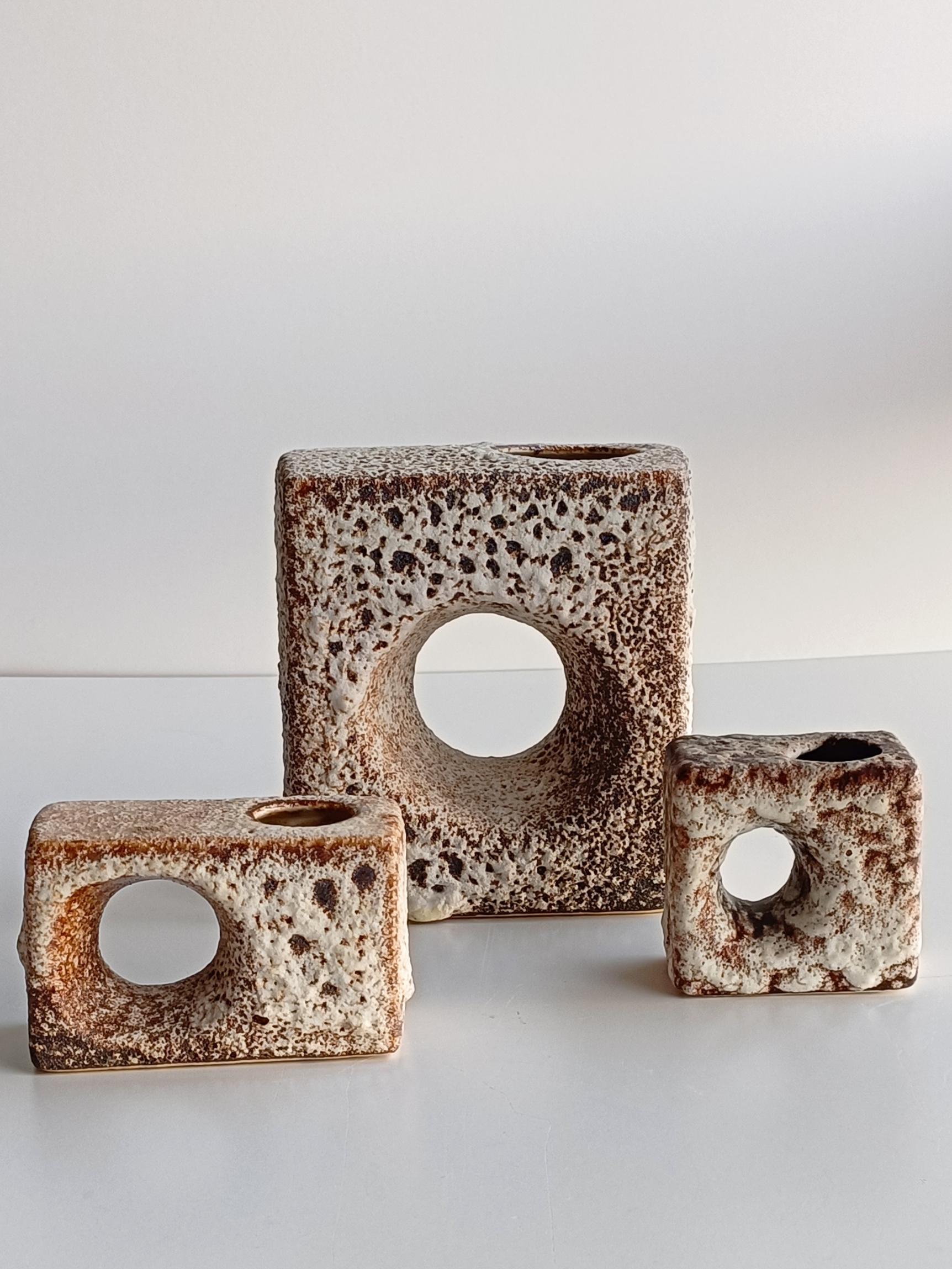 Late 20th Century Mid Century Modern Fat Lava Vases by Marius Van Woerden, Netherlands, 1960s