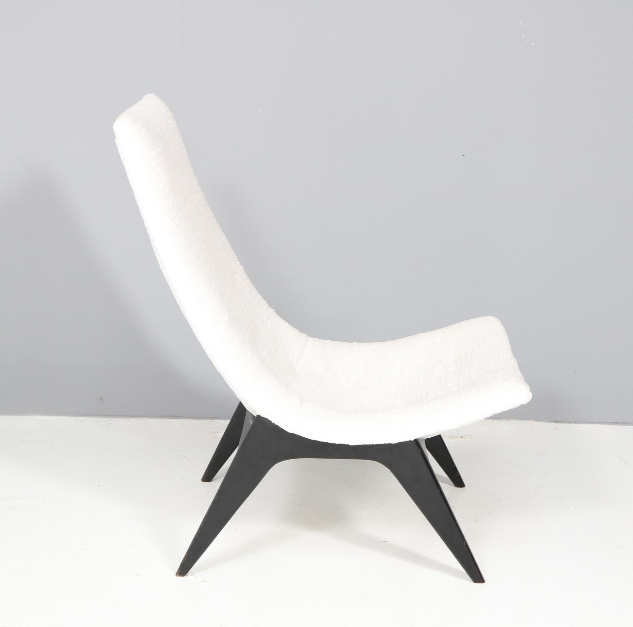 Bouclé Mid-Century Modern Fatölj Nr. 755 Lounge Chair by Svante Skogh for Olof Persons For Sale