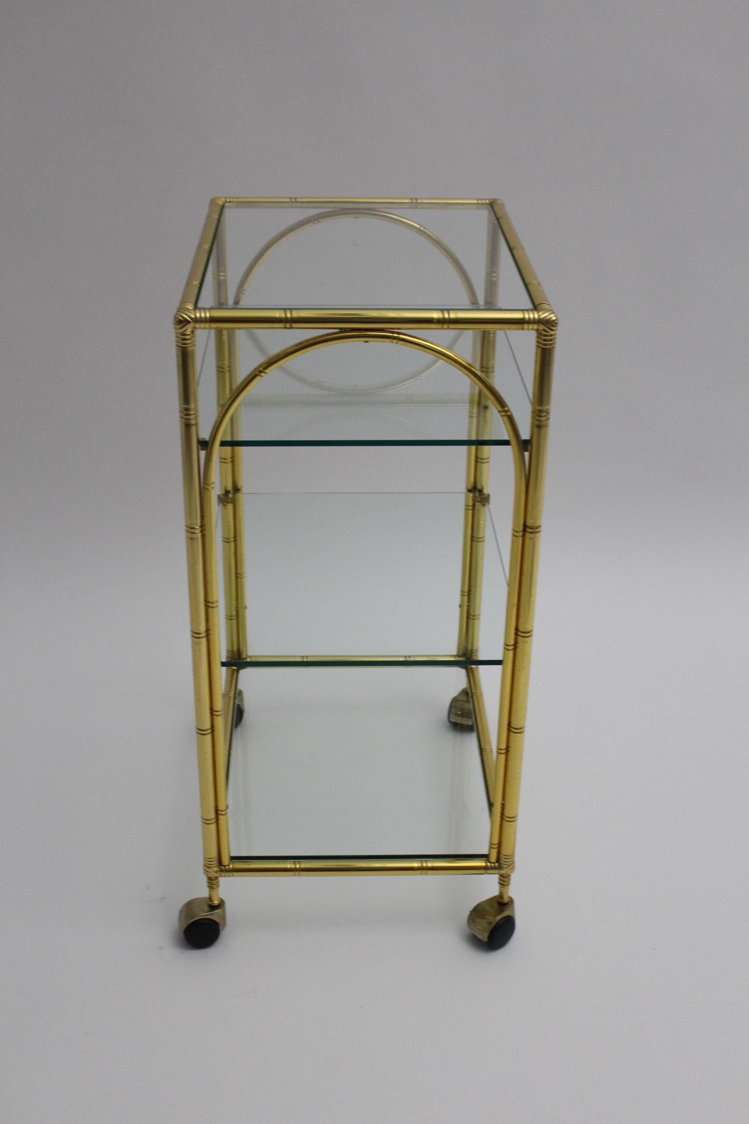 Mid-Century Modern Faux Bamboo Bar Cart by Maison Baguès Attributed, 1960s For Sale 1