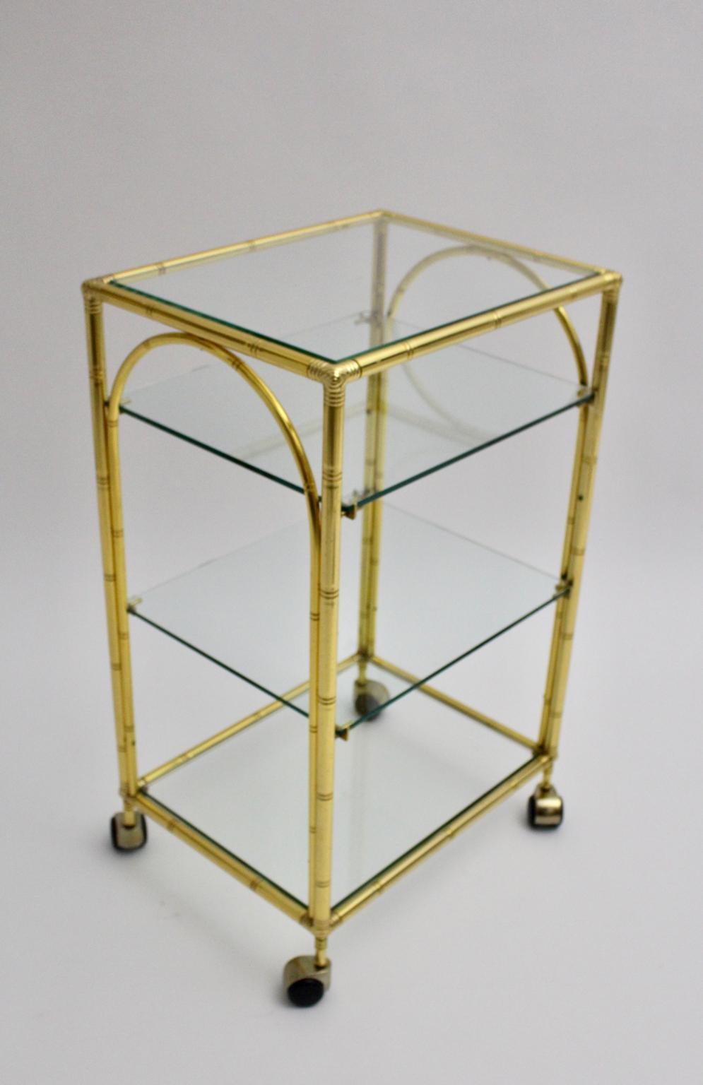 Mid-Century Modern Faux Bamboo Bar Cart by Maison Baguès Attributed, 1960s For Sale 4