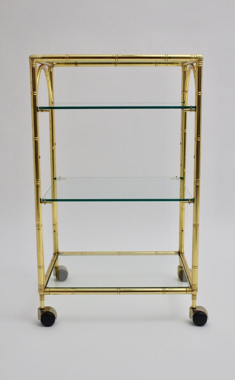 Mid-Century Modern Faux Bamboo Bar Cart by Maison Baguès Attributed, 1960s For Sale 5