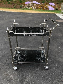 Mid-Century Modern Faux Bamboo Bar Cart
