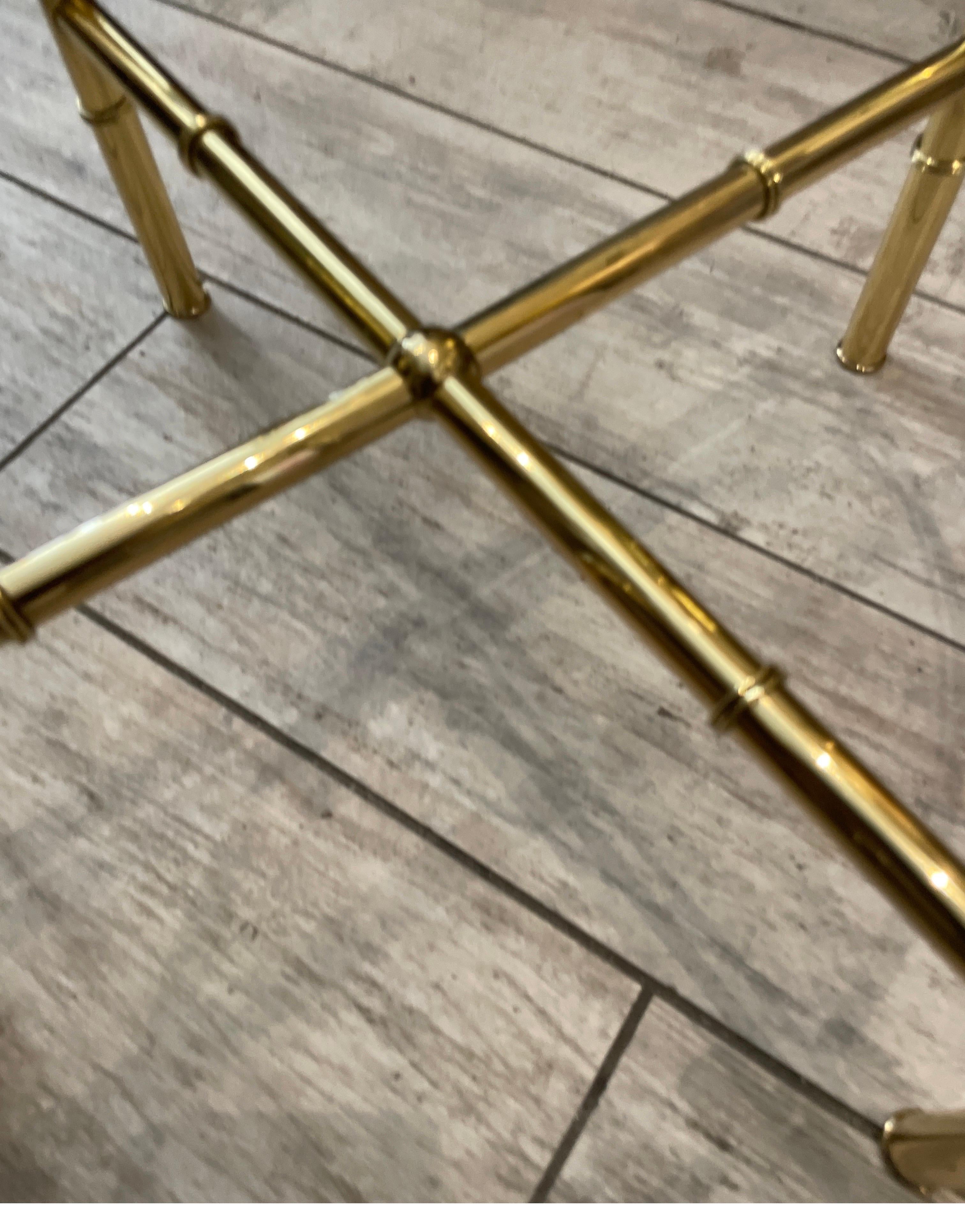 italien Table à boissons en laiton imitation bambou mi-siècle moderne en vente