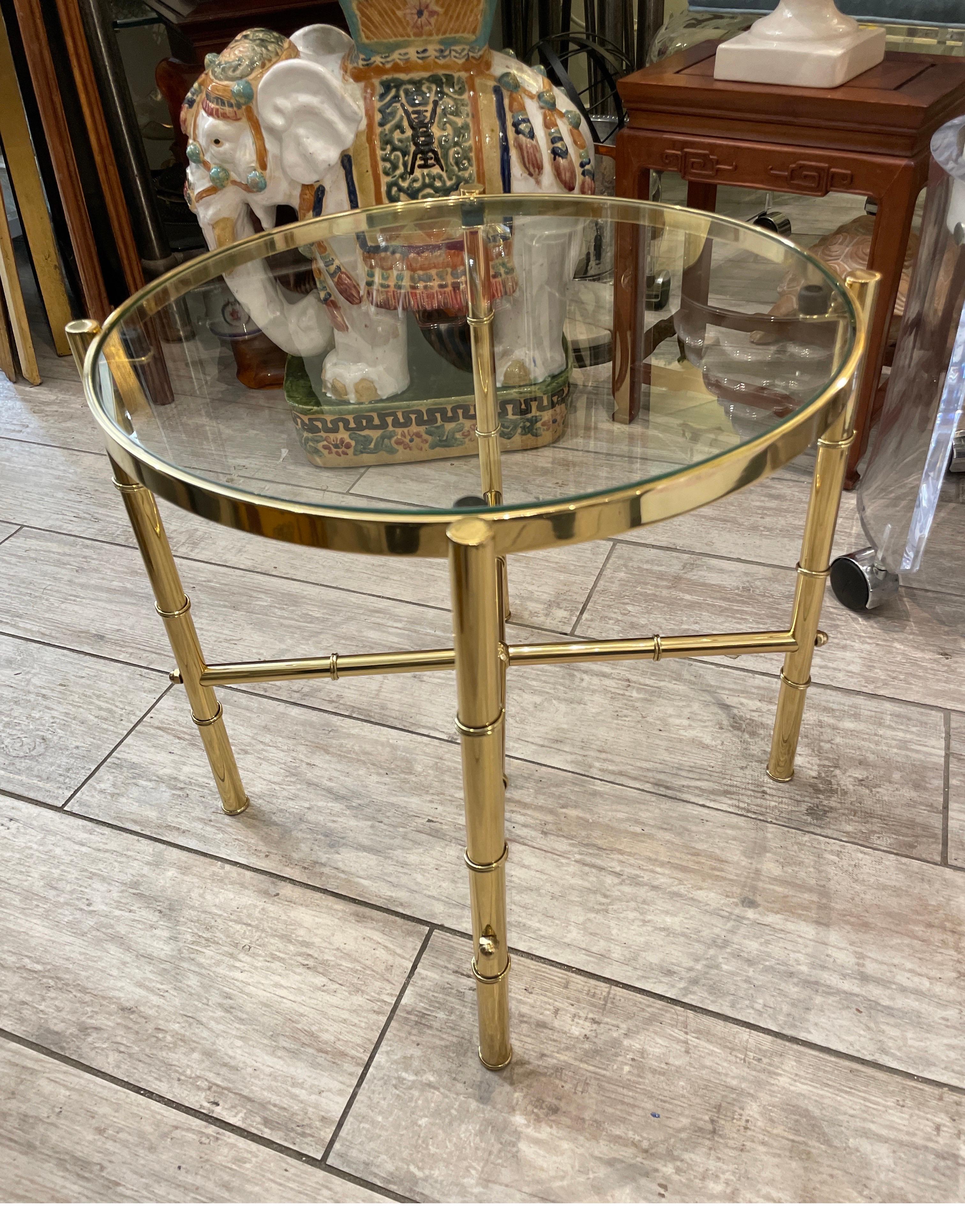 Laiton Table à boissons en laiton imitation bambou mi-siècle moderne en vente