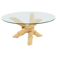 Table basse en faux bambou mi-siècle moderne