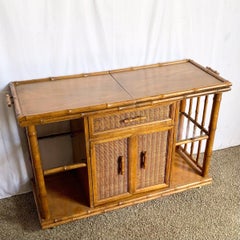 Mid Century Modern Faux Bamboo Dry Bar/Buffet by American of Martinsville