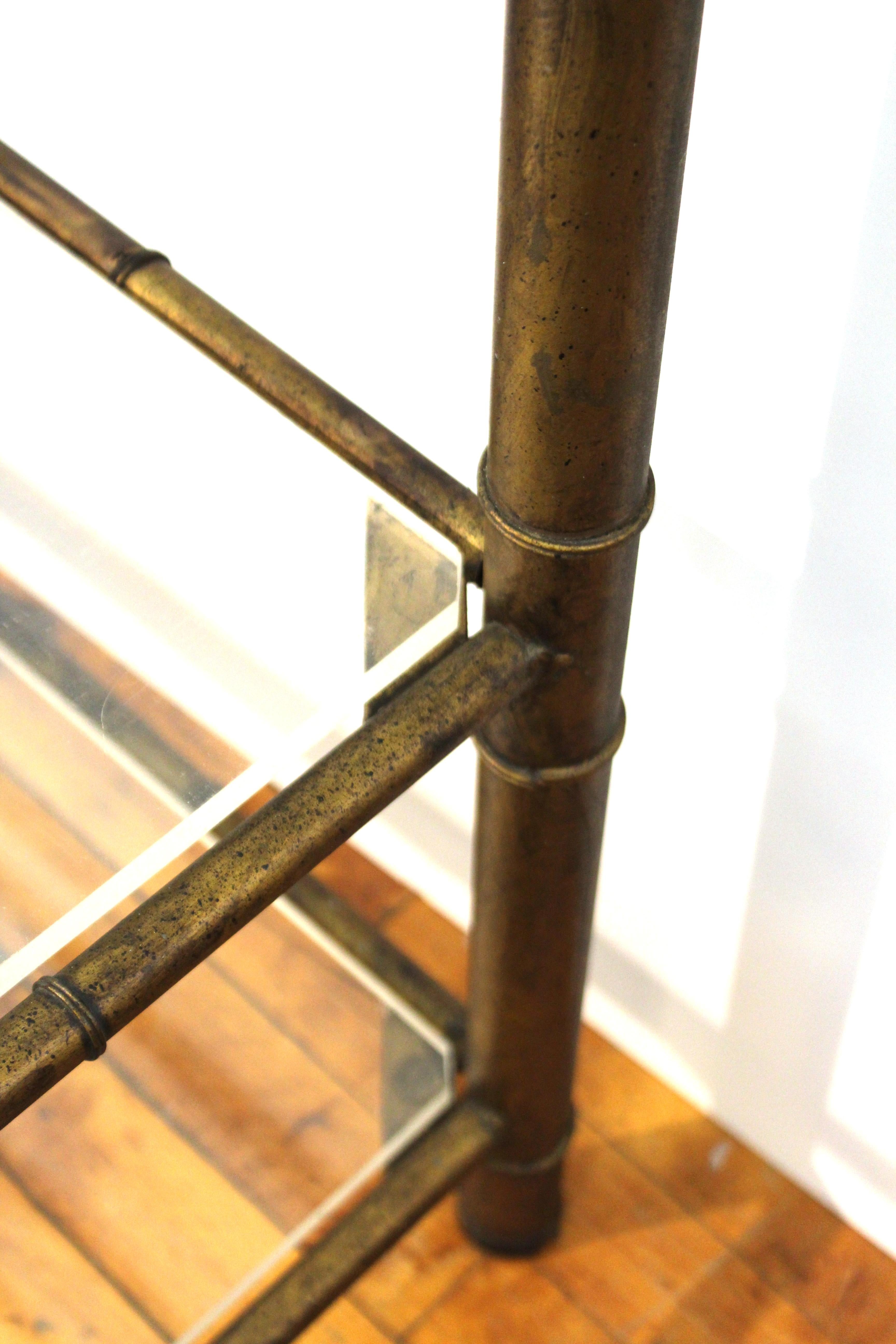 Mid-Century Modern Faux Bamboo Etagere with 4 Glass Shelves and 2 Lucite Shelves 5