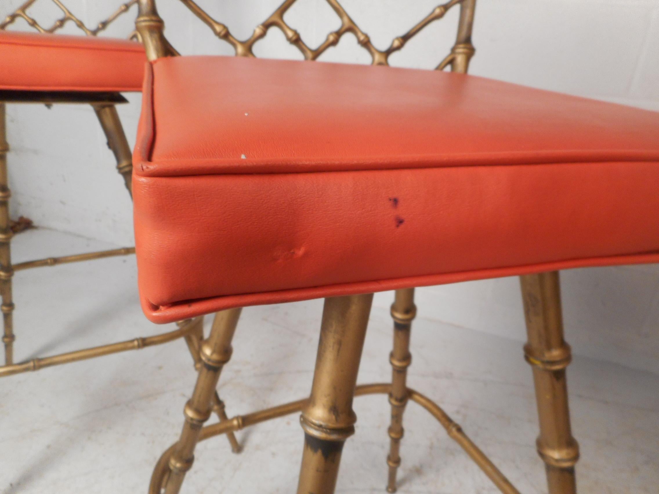 Mid-Century Modern Faux Bamboo Kessler Barstools 4