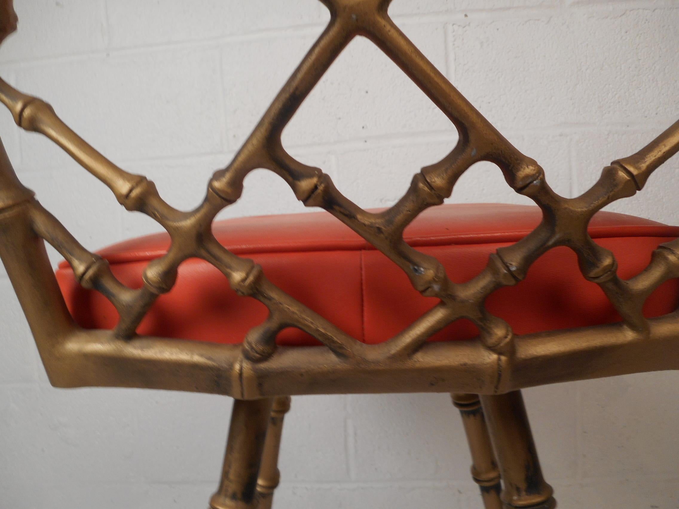 Mid-Century Modern Faux Bamboo Kessler Barstools In Good Condition In Brooklyn, NY