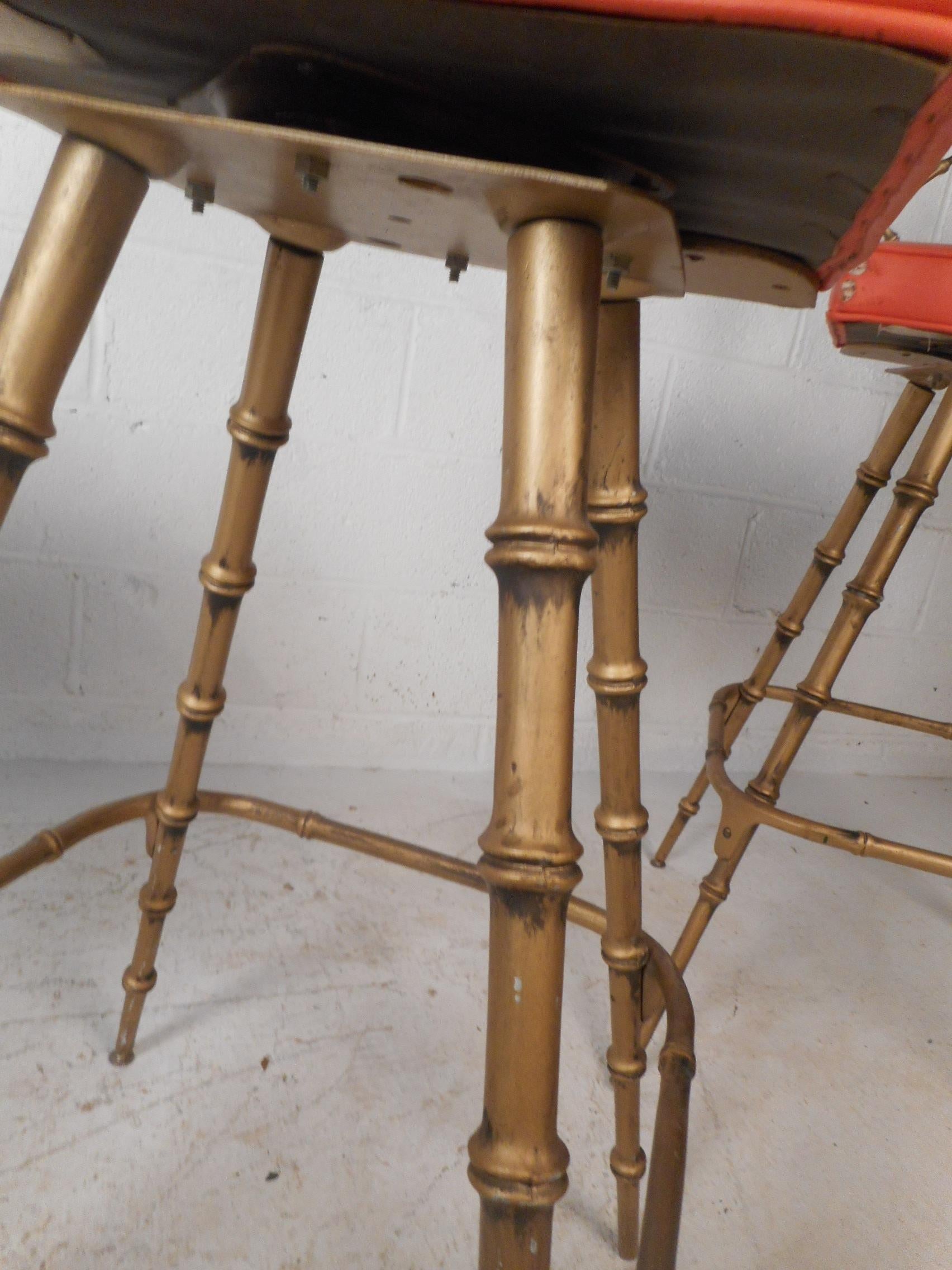 Mid-20th Century Mid-Century Modern Faux Bamboo Kessler Barstools