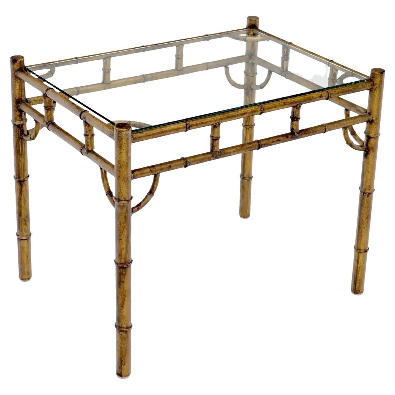 Faux Bamboo Glass Top MidCentury Modern Side End Table at 1stDibs