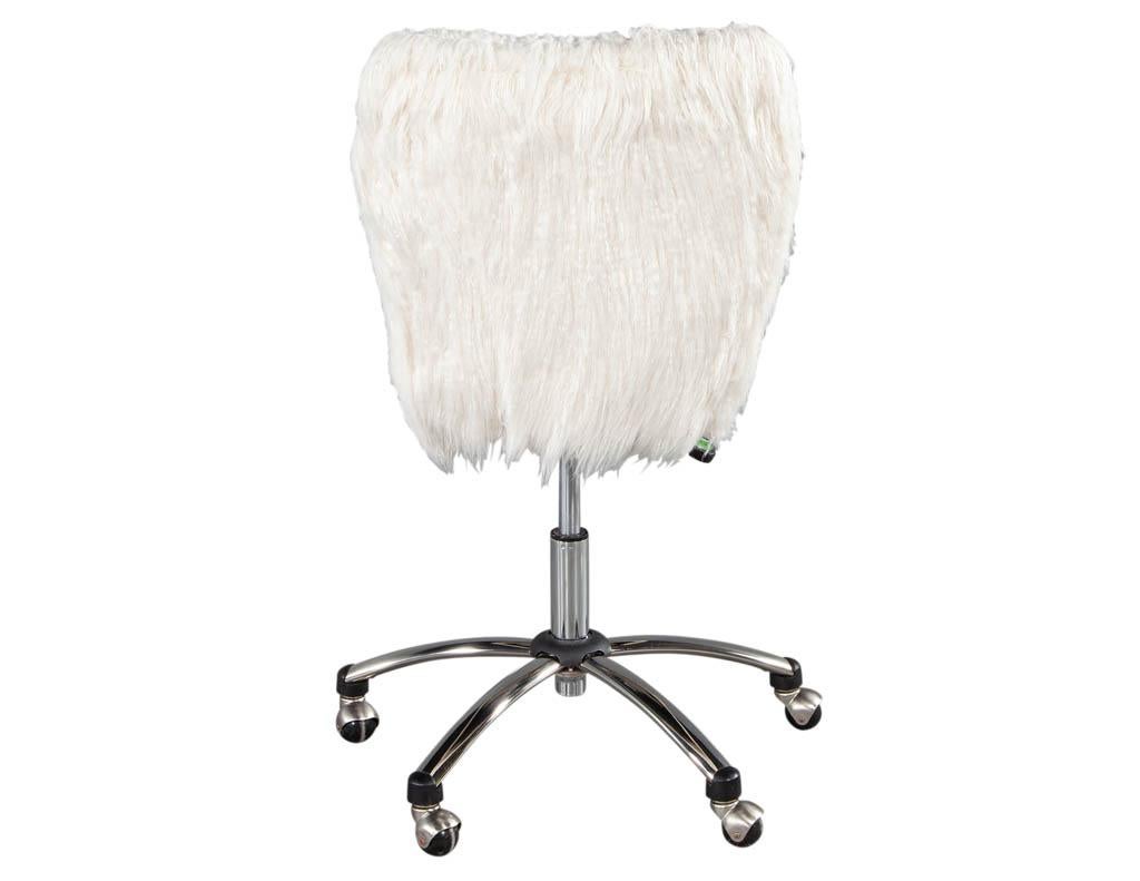 Late 20th Century Mid-Century Modern Faux Fur Office Desk Chair For Sale