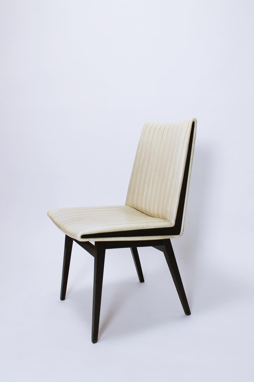 Ebonized 1 of 4  Austrian Mid Century chairs designed by Oskar Riedel  Wien 1955 For Sale