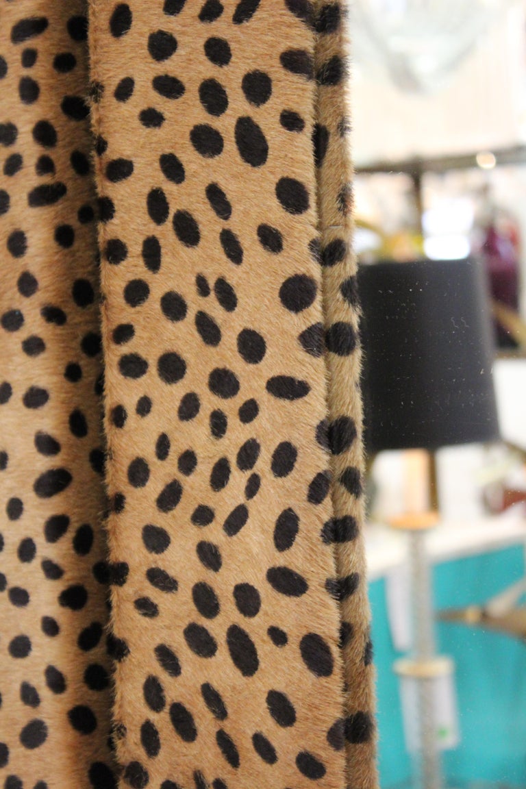 Mid-Century Modern Faux Leopard Leather Frame Mirrors at 1stDibs