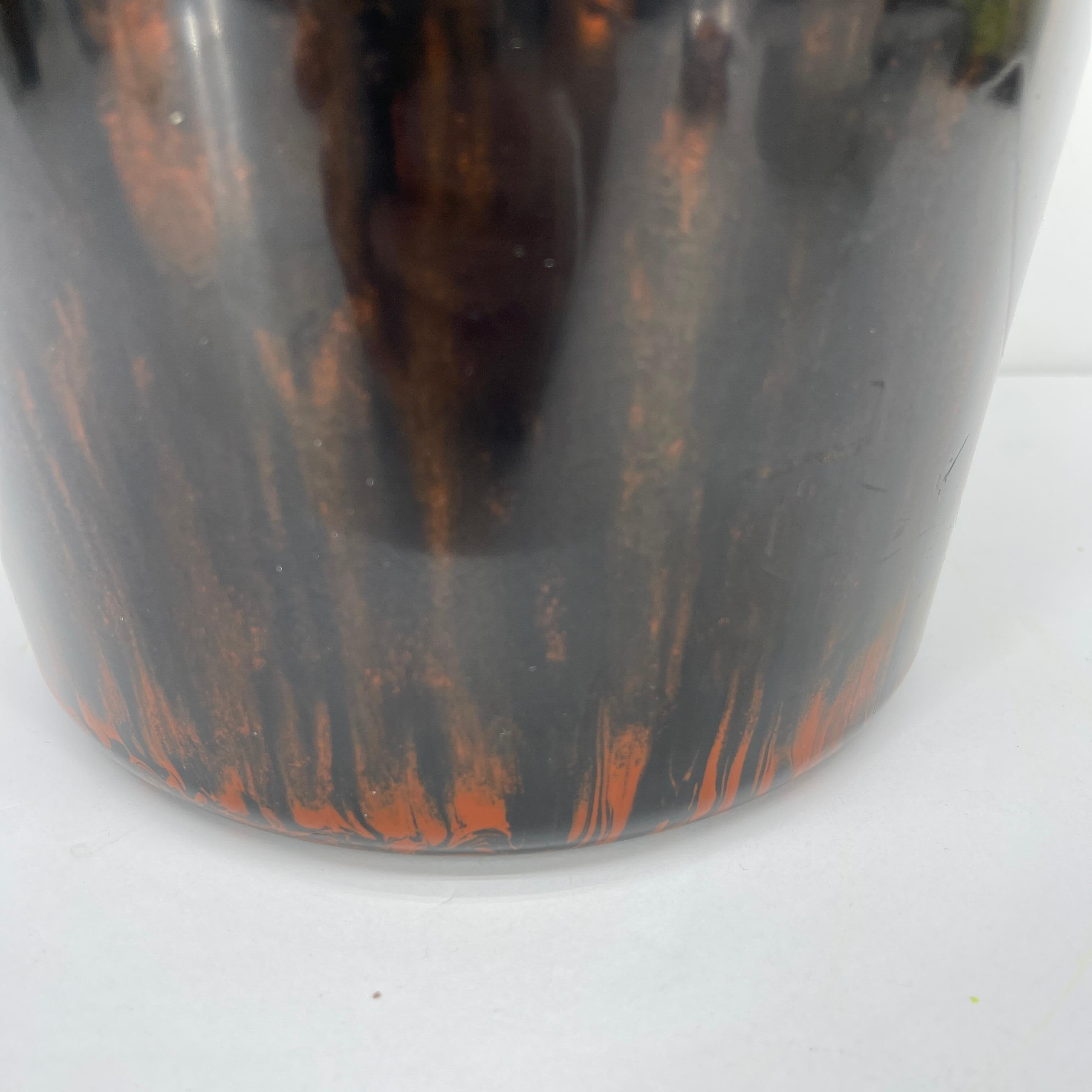 Mid-Century Modern Faux Tortoise Shell Ice Bucket with Chrome Handle, Italian For Sale 8