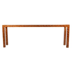 Mid-Century Modern Faux Tortoise Shell Parsons Hallway Table or Console Table