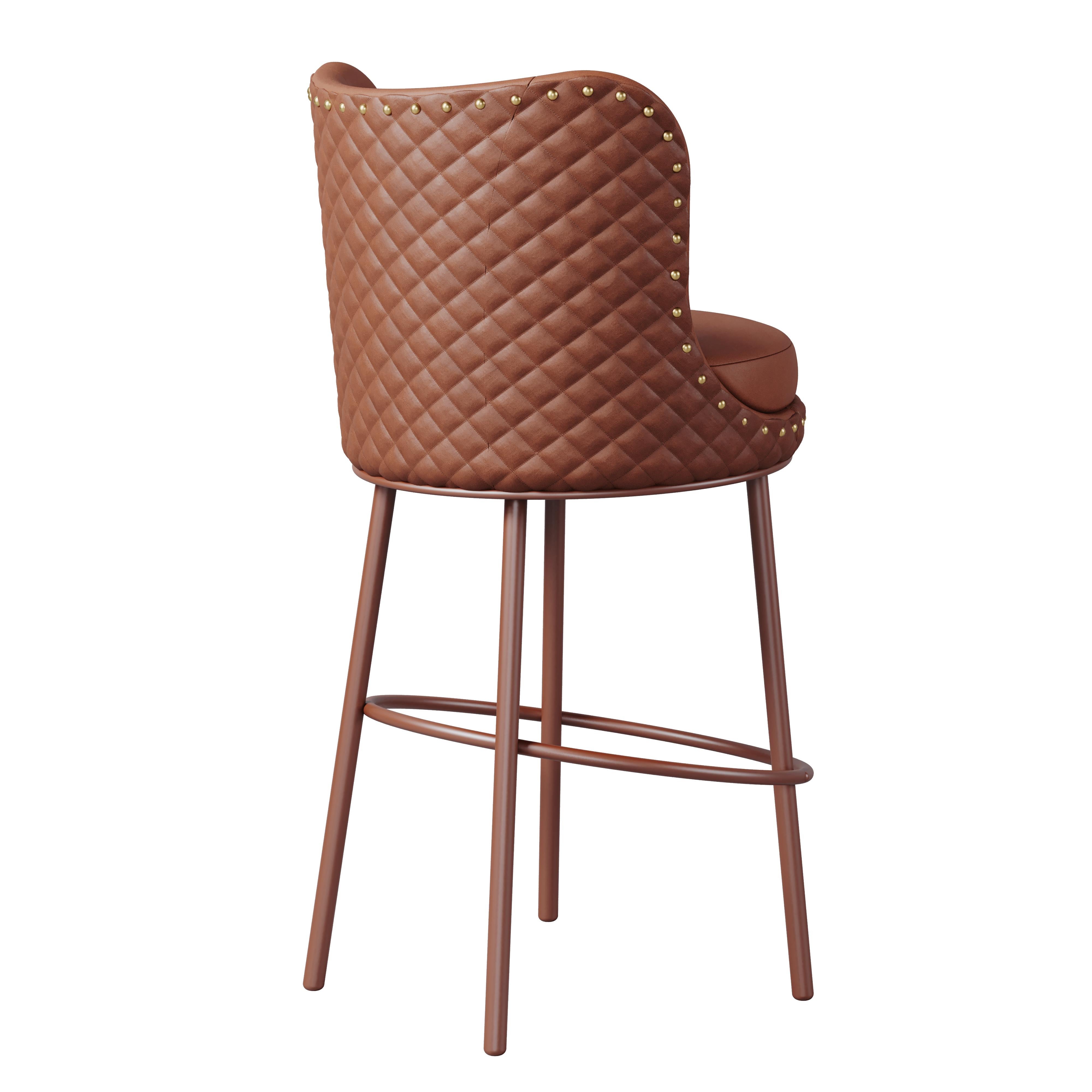 Mid-Century Modern Fay Bar Chair Cotton Velvet For Sale 4