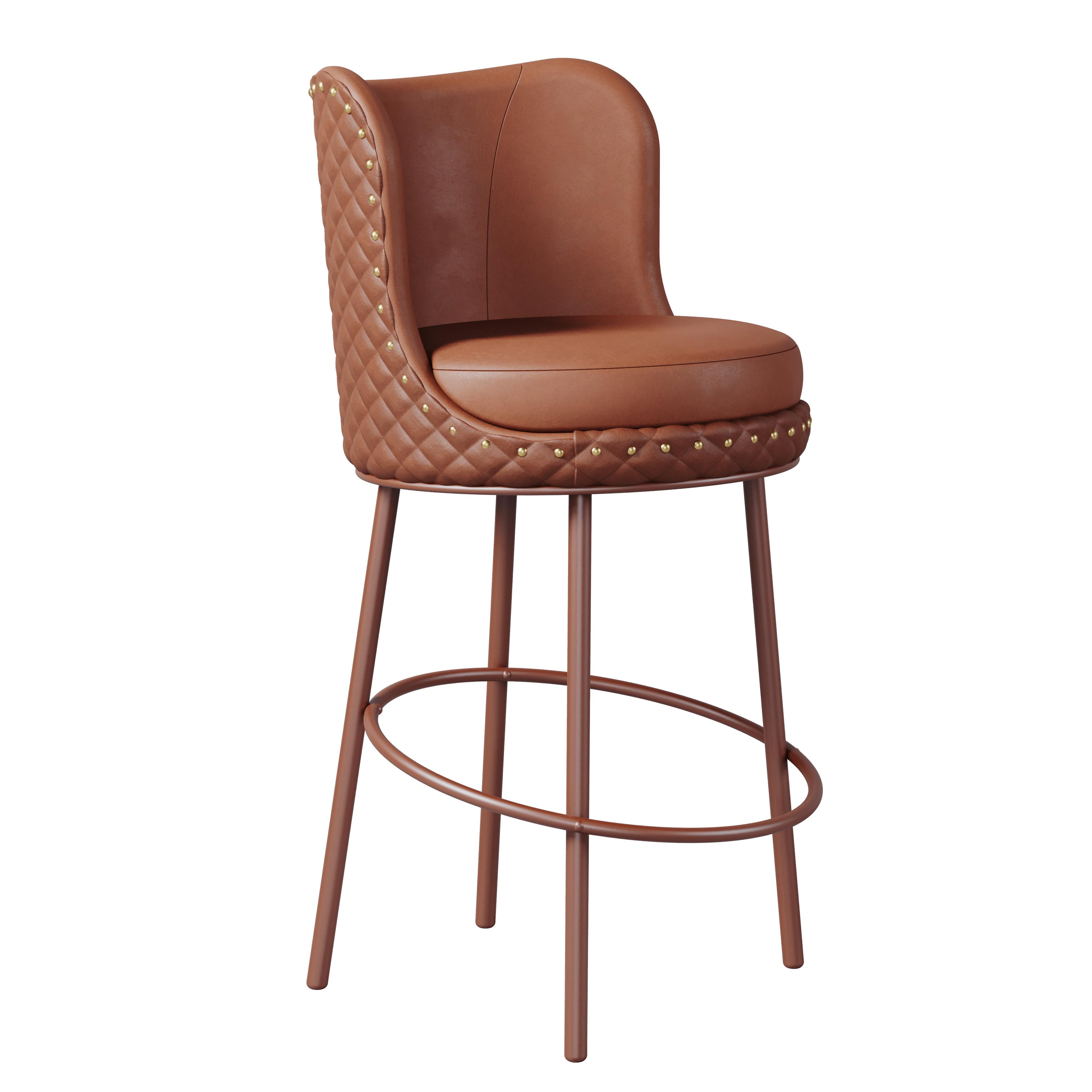Mid-Century Modern Fay Bar Chair Cotton Velvet For Sale 5