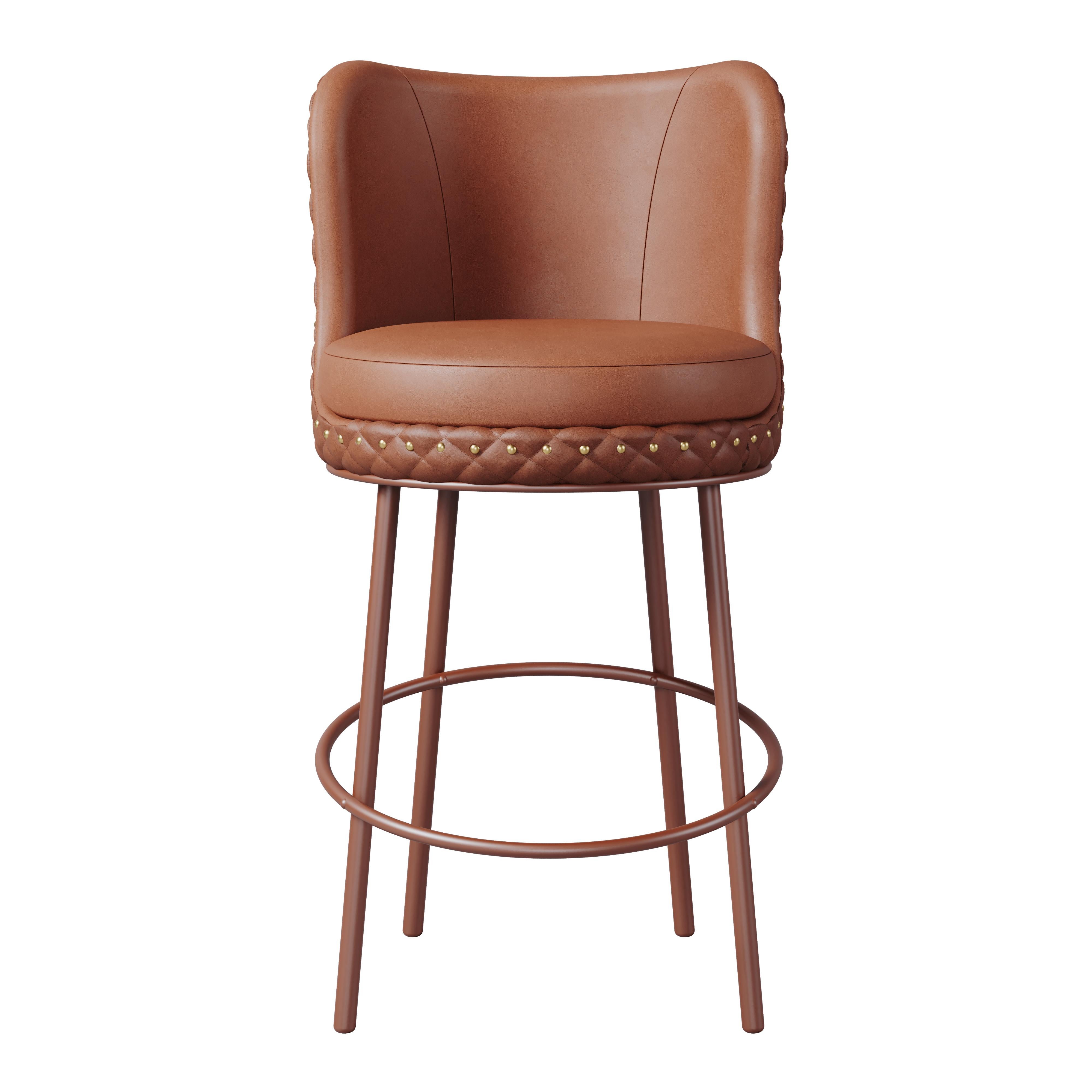 Mid-Century Modern Fay Bar Chair Cotton Velvet For Sale 7