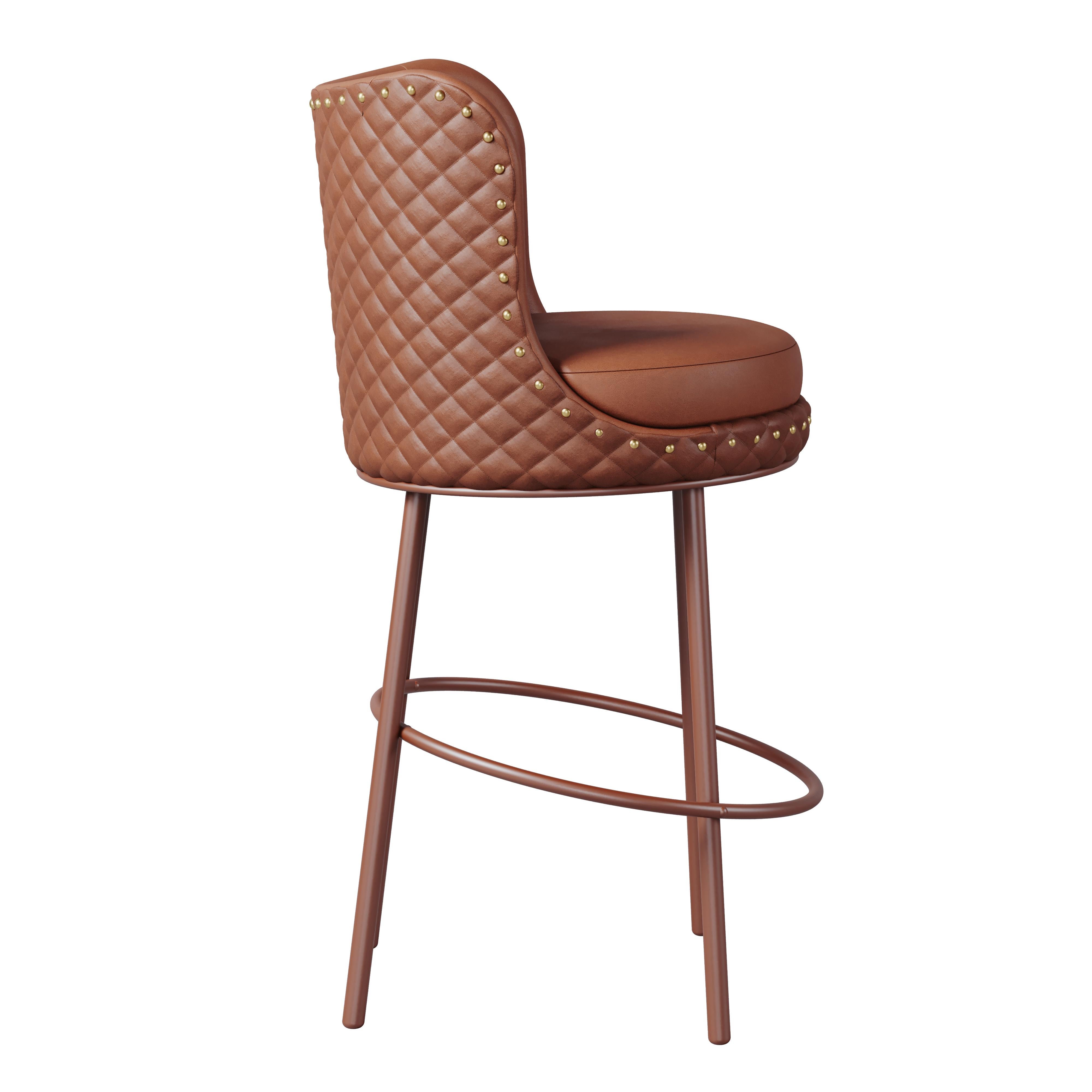 Mid-Century Modern Fay Bar Chair Cotton Velvet For Sale 8
