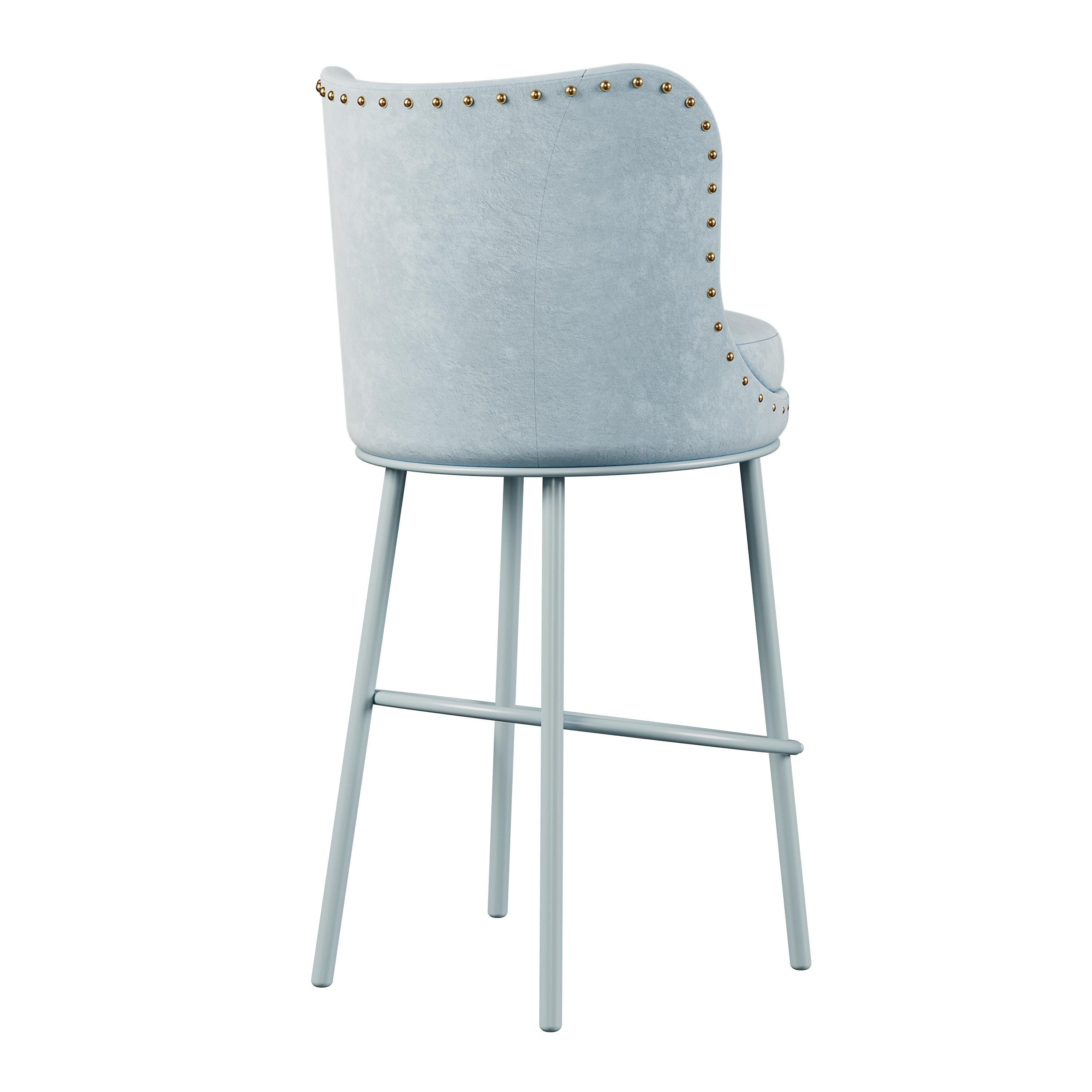Mid-Century Modern Fay Bar Chair Cotton Velvet For Sale 2