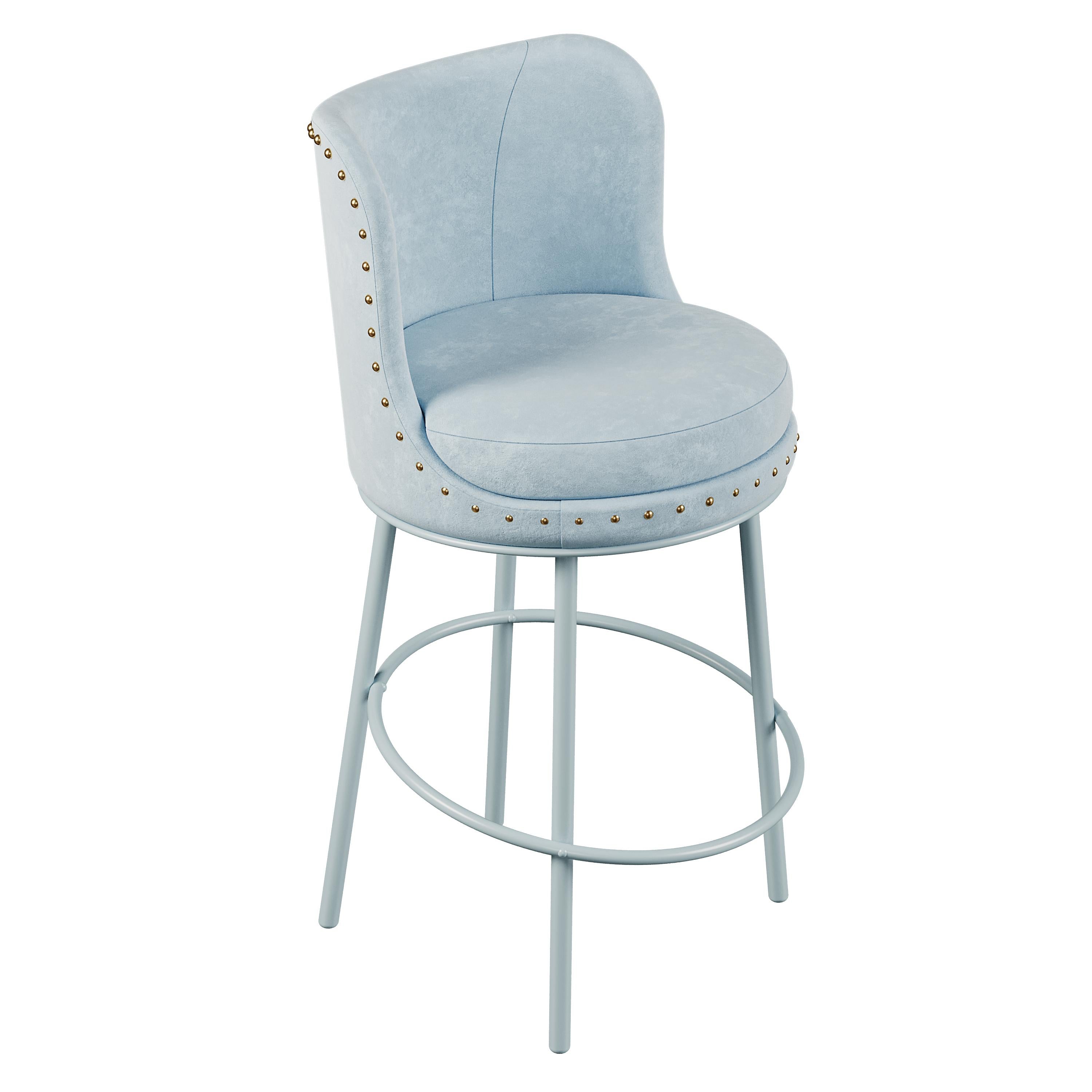Mid-Century Modern Fay Bar Chair Cotton Velvet For Sale 3