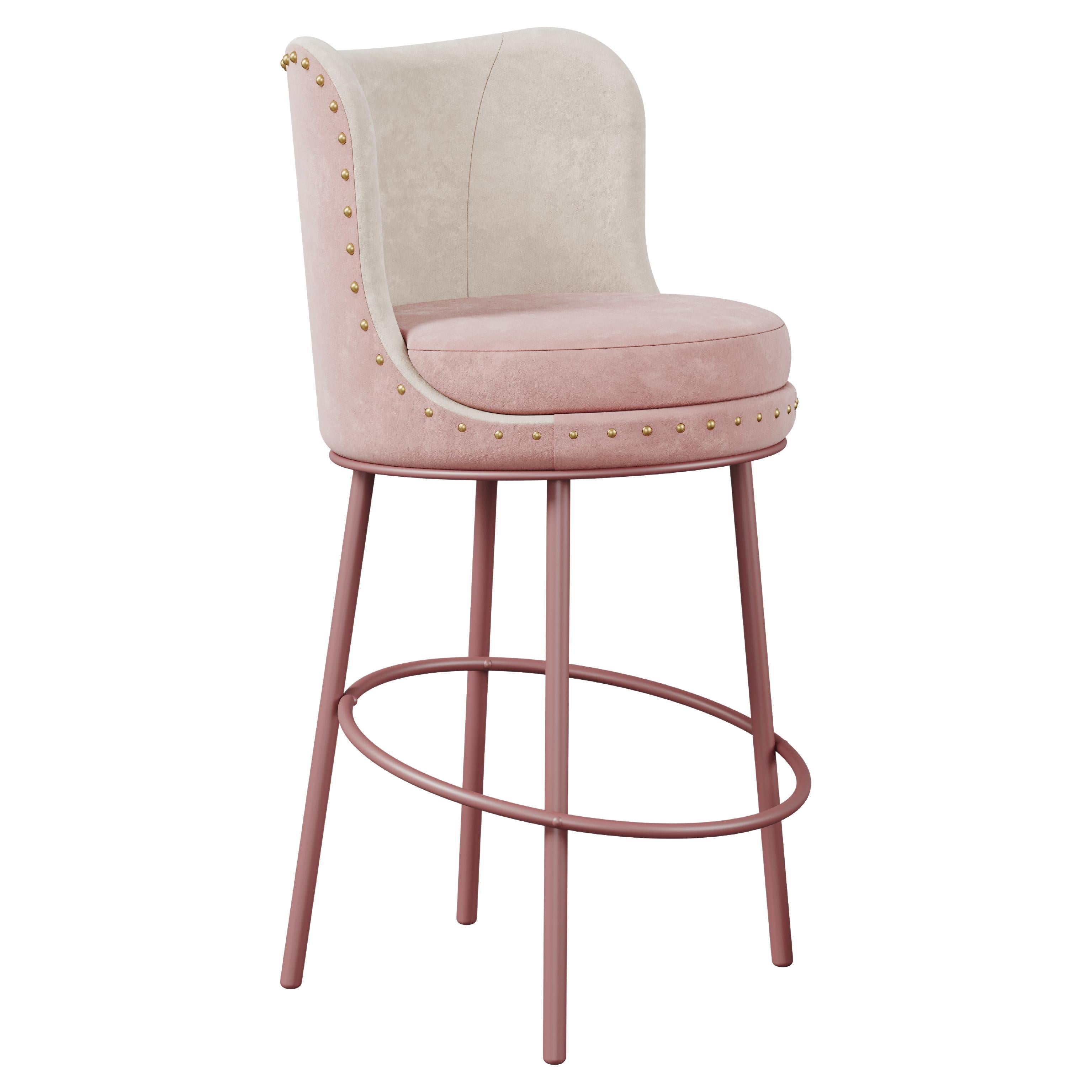 Mid-Century Modern Fay Bar Chair Cotton Velvet