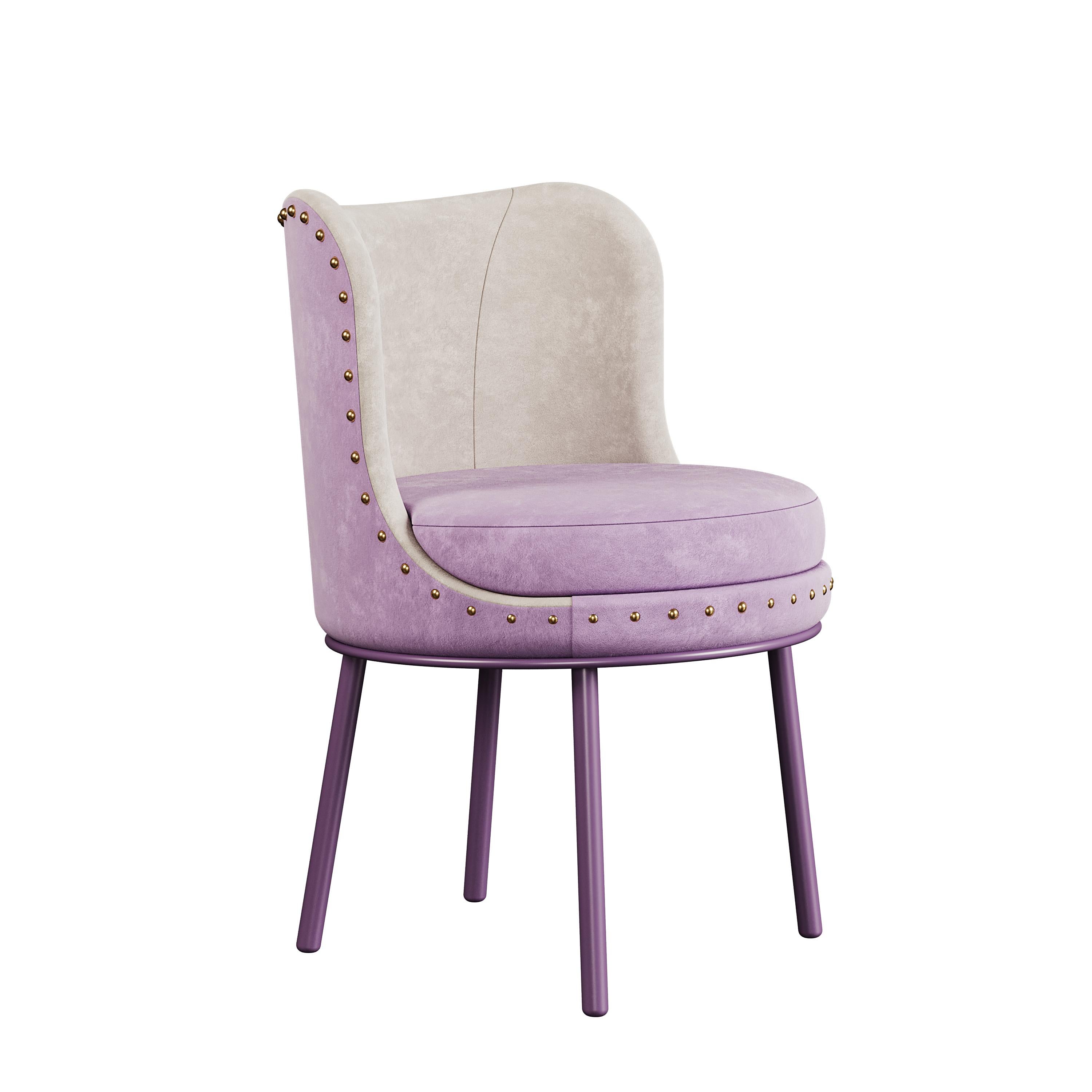 XXIe siècle et contemporain Chaise de salle à manger Fay moderne Mid-century Cotton Velvet en vente