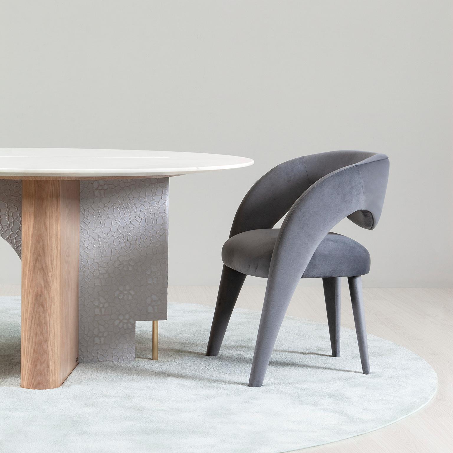 Table de salle à manger Ferreirinha moderne du milieu du siècle, Oak Oak, Brass, Handmade by Greenapple en vente 2