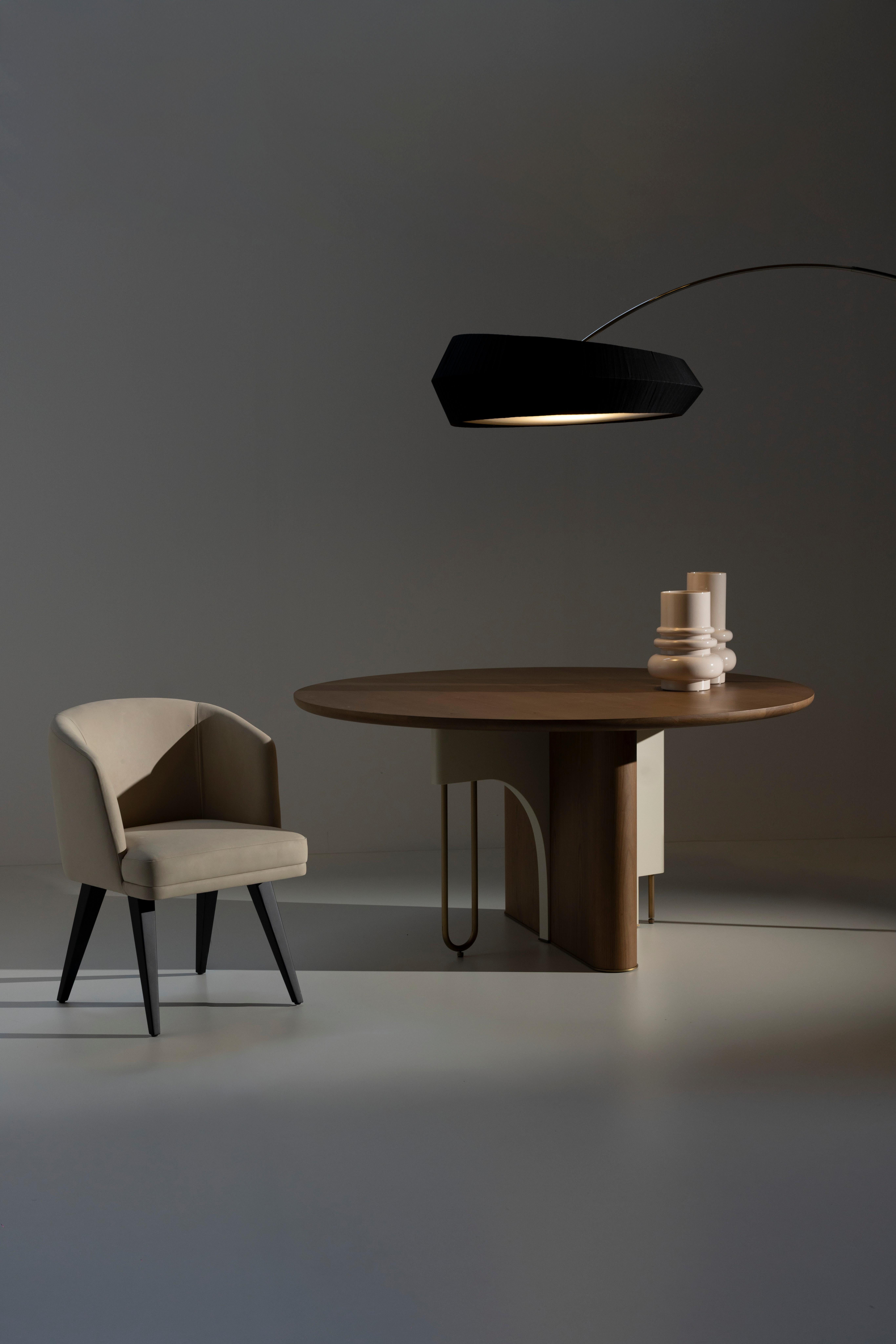 XXIe siècle et contemporain Table de salle à manger Ferreirinha moderne du milieu du siècle, Oak Oak, Brass, Handmade by Greenapple en vente