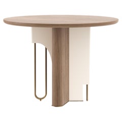 Table de salle à manger Ferreirinha moderne du milieu du siècle, Oak Oak, Brass, Handmade by Greenapple