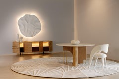 Mid-Century Modern Ferreirinha Marble Dining Table, Brass, Handmade Greenapple