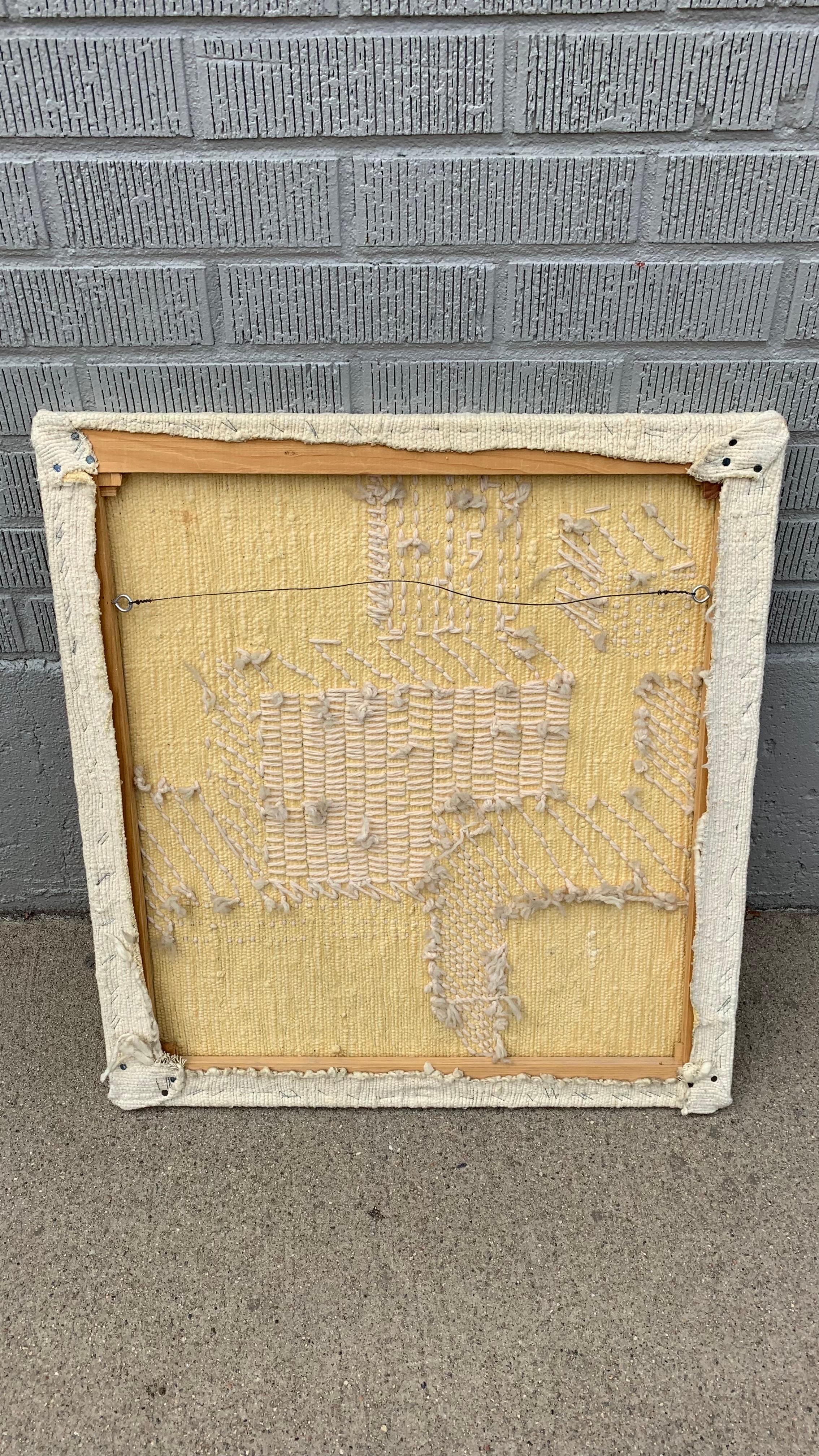 Moderner Faserkunst-Wandbehang aus der Mitte des Jahrhunderts, CIRCA 1960er Jahre (Mitte des 20. Jahrhunderts) im Angebot