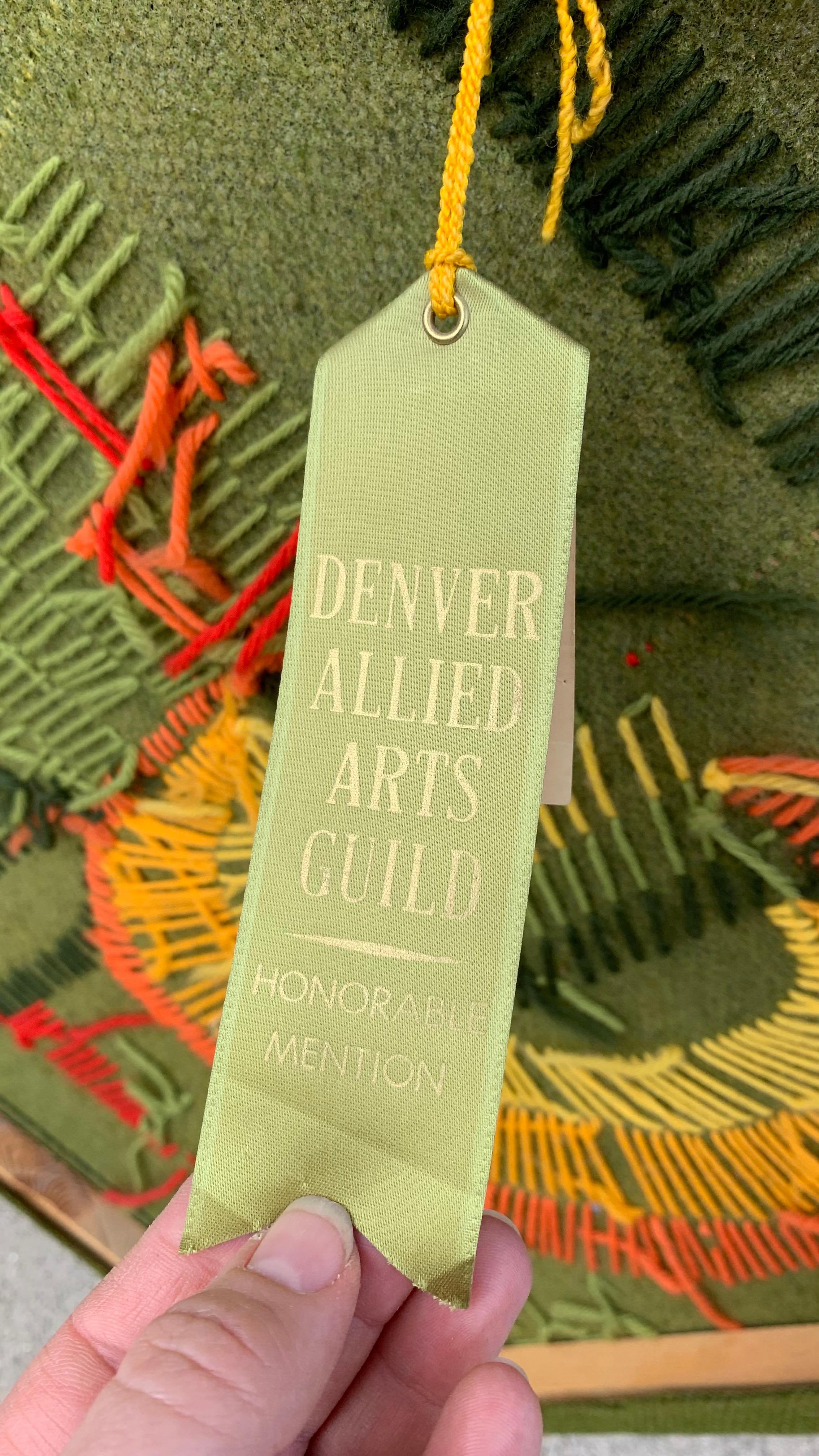 Moderner Faserkunst-Wandbehang aus der Mitte des Jahrhunderts, datiert 1965 im Zustand „Gut“ im Angebot in Wheat Ridge, CO