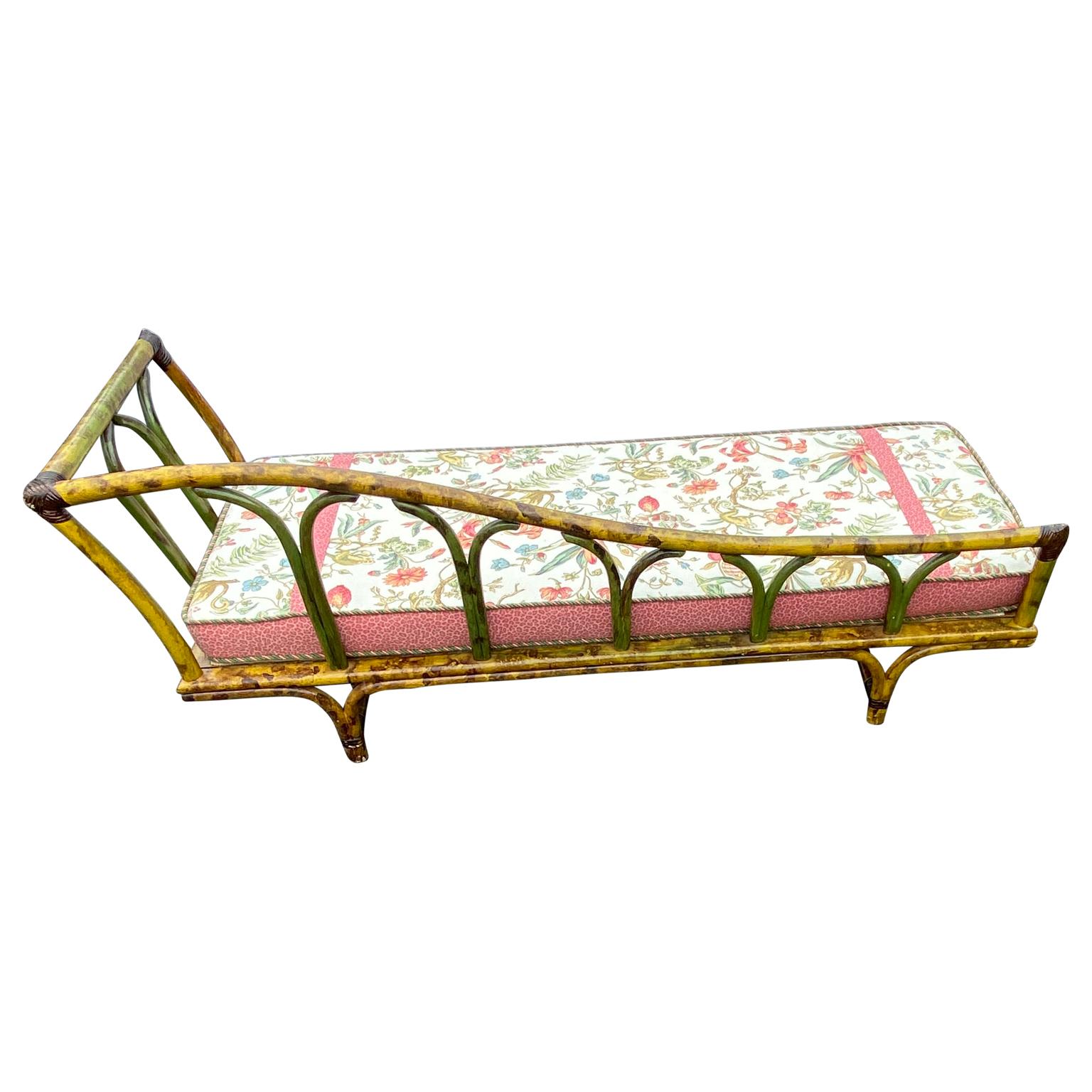 Ficks Reed Rattan Daybed Chaise Lounge, Mid-Century Modern 4