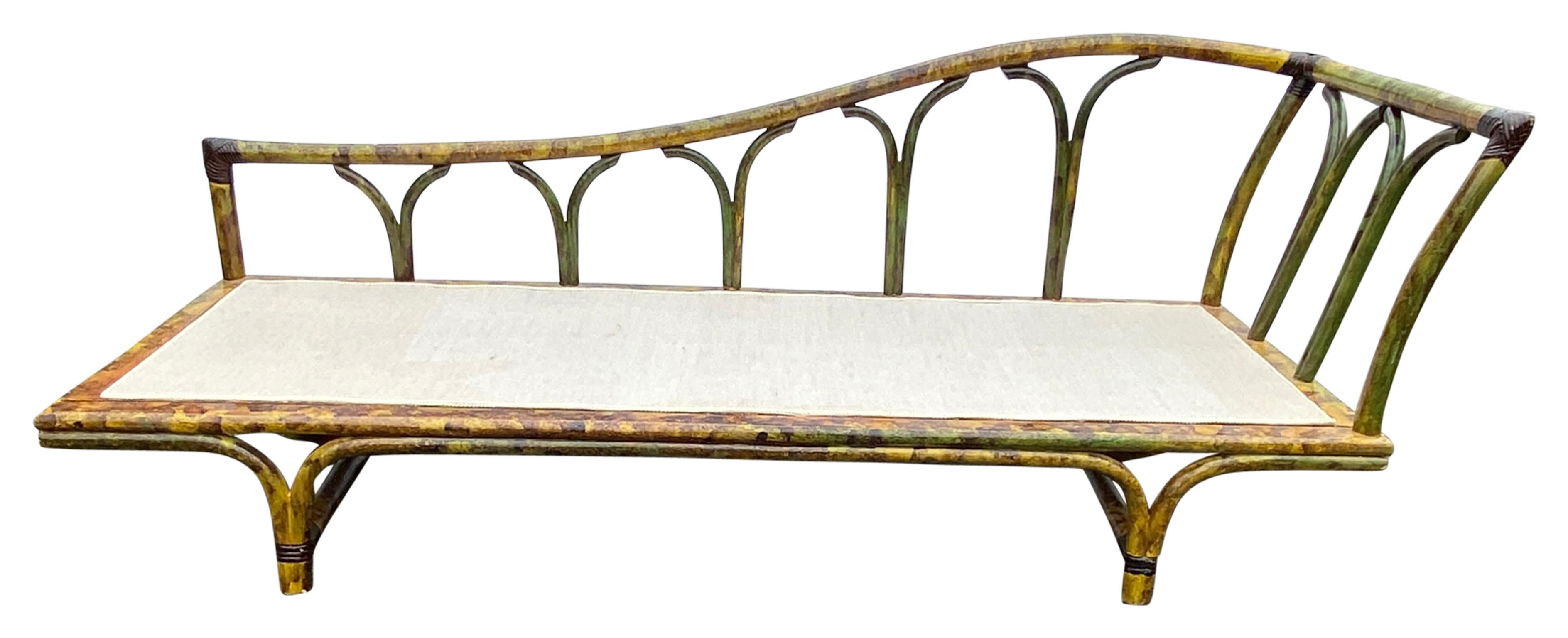 Ficks Reed Rattan Daybed Chaise Lounge, Mid-Century Modern 3
