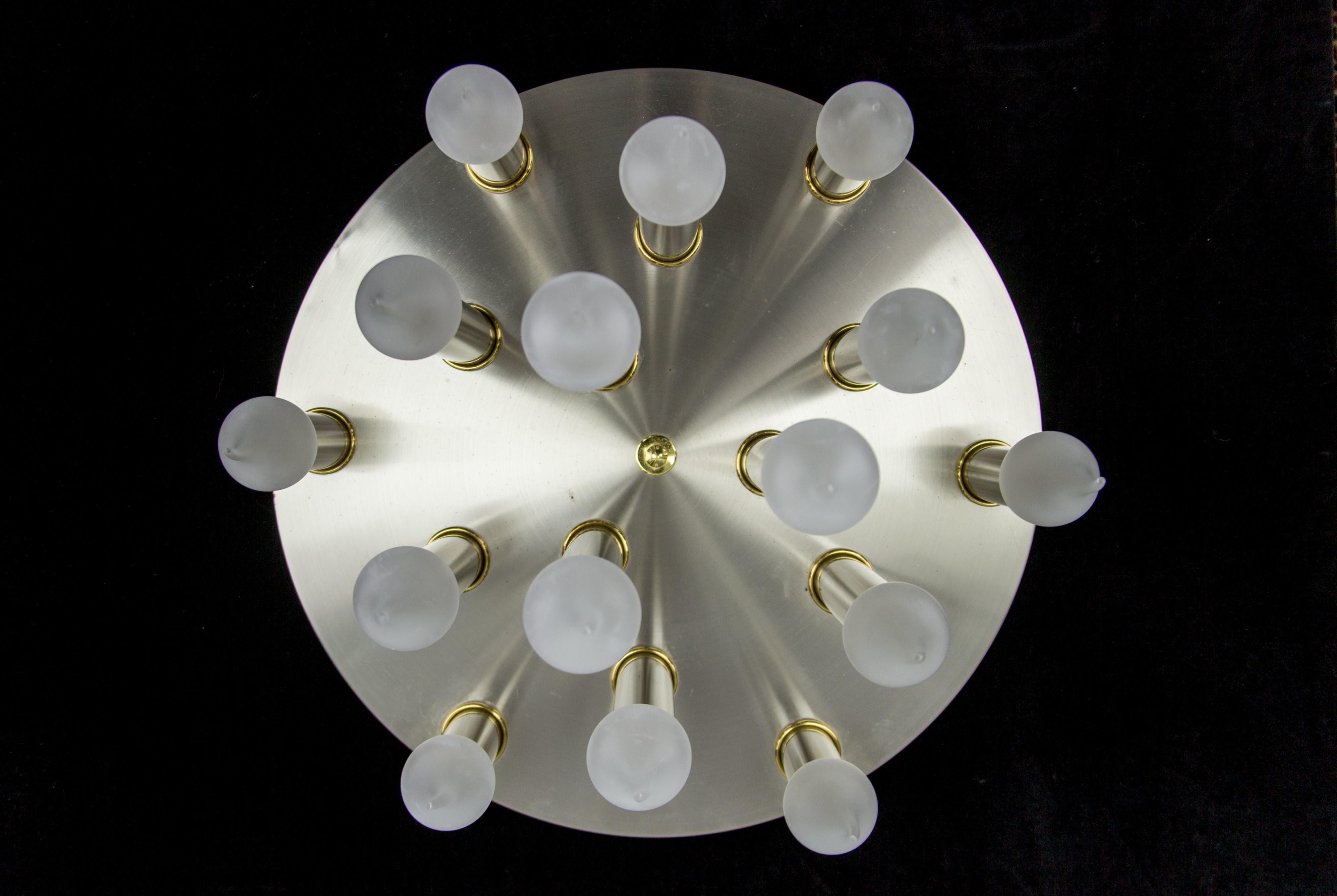 Mid-Century Modern Fifteen-Light Ceiling Lamp from Sölken Leuchten, 1970's For Sale 6