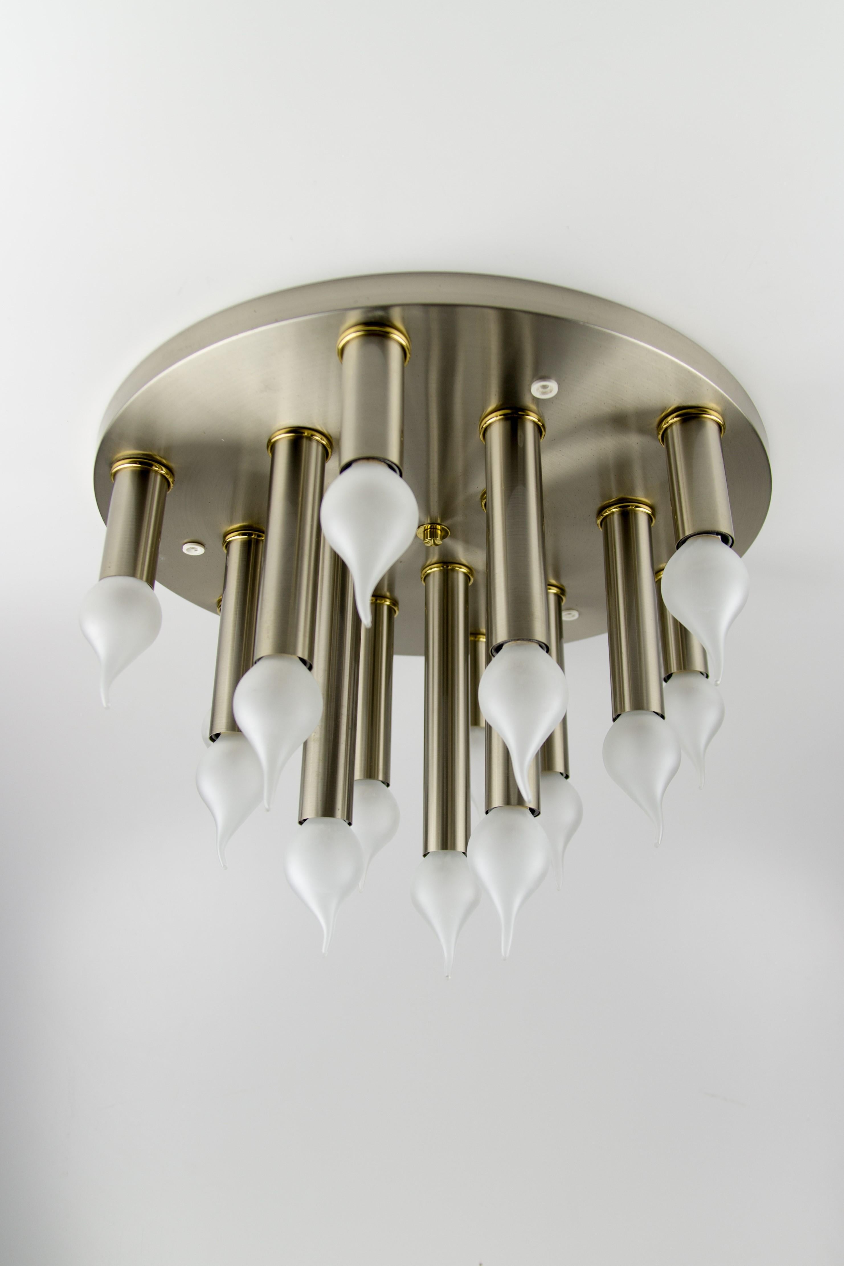 Mid-Century Modern Fifteen-Light Ceiling Lamp from Sölken Leuchten, 1970's For Sale 14