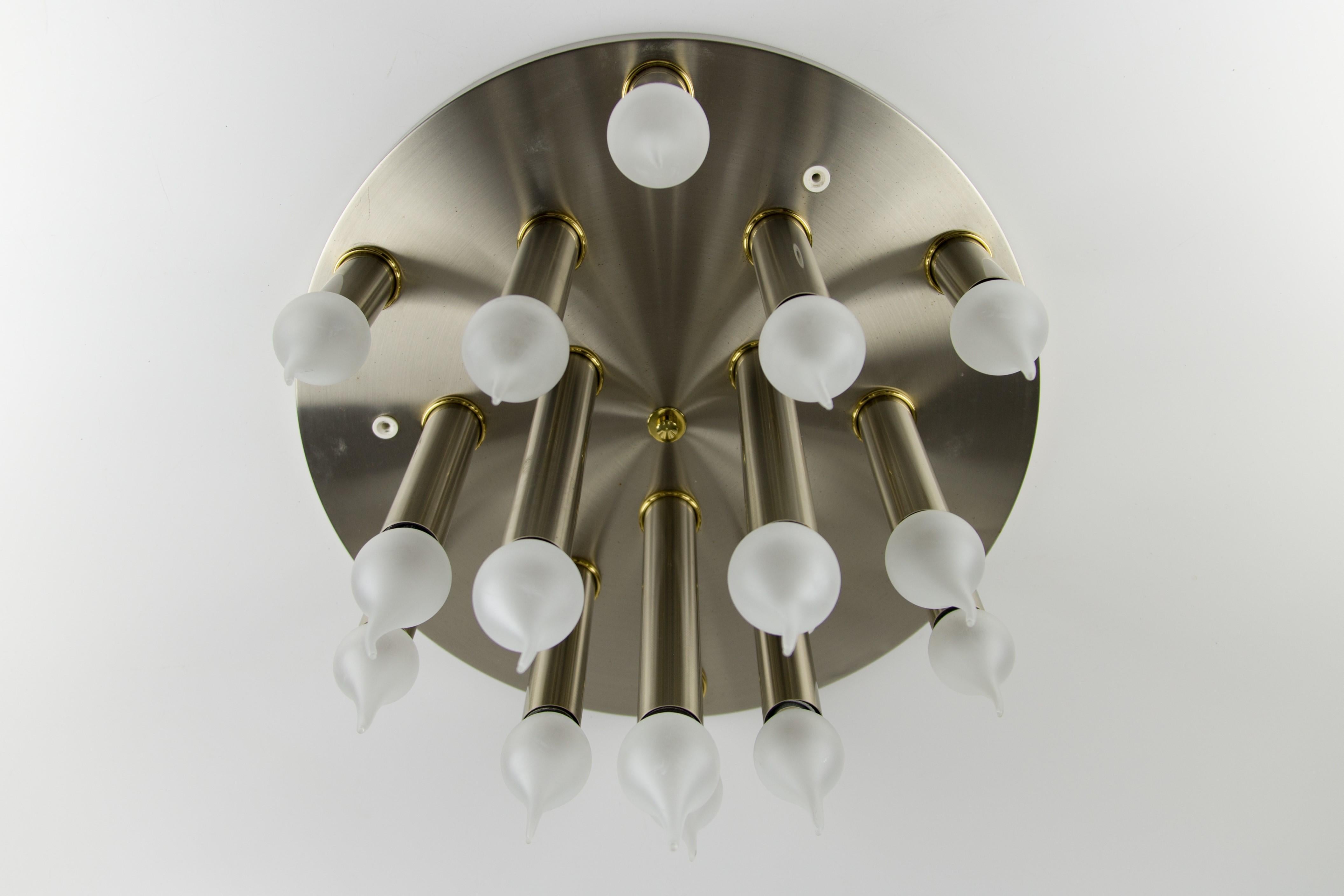 Mid-Century Modern Fifteen-Light Ceiling Lamp from Sölken Leuchten, 1970's For Sale 1